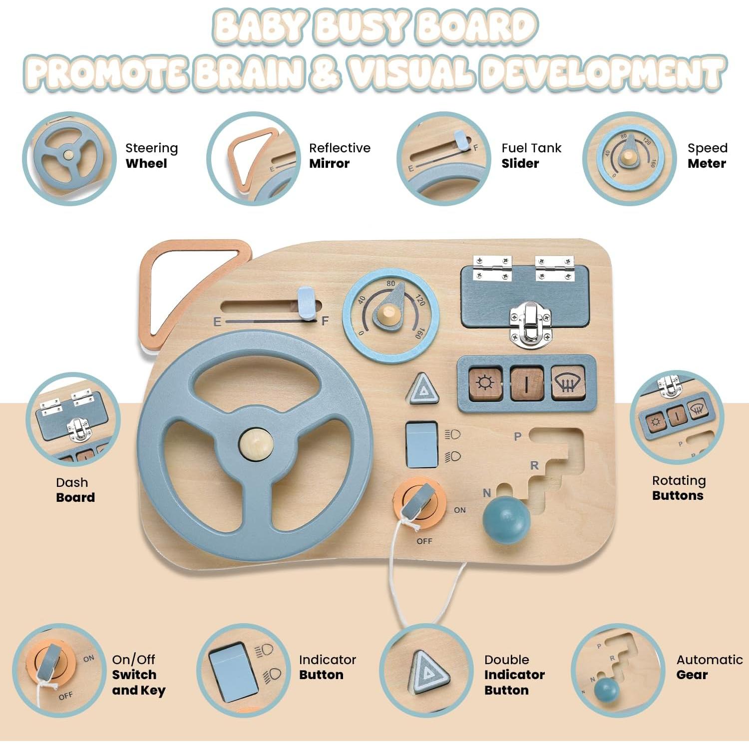 Tablero Ocupado Montessori KEU 10 en 1 para Niños 0.59 kg