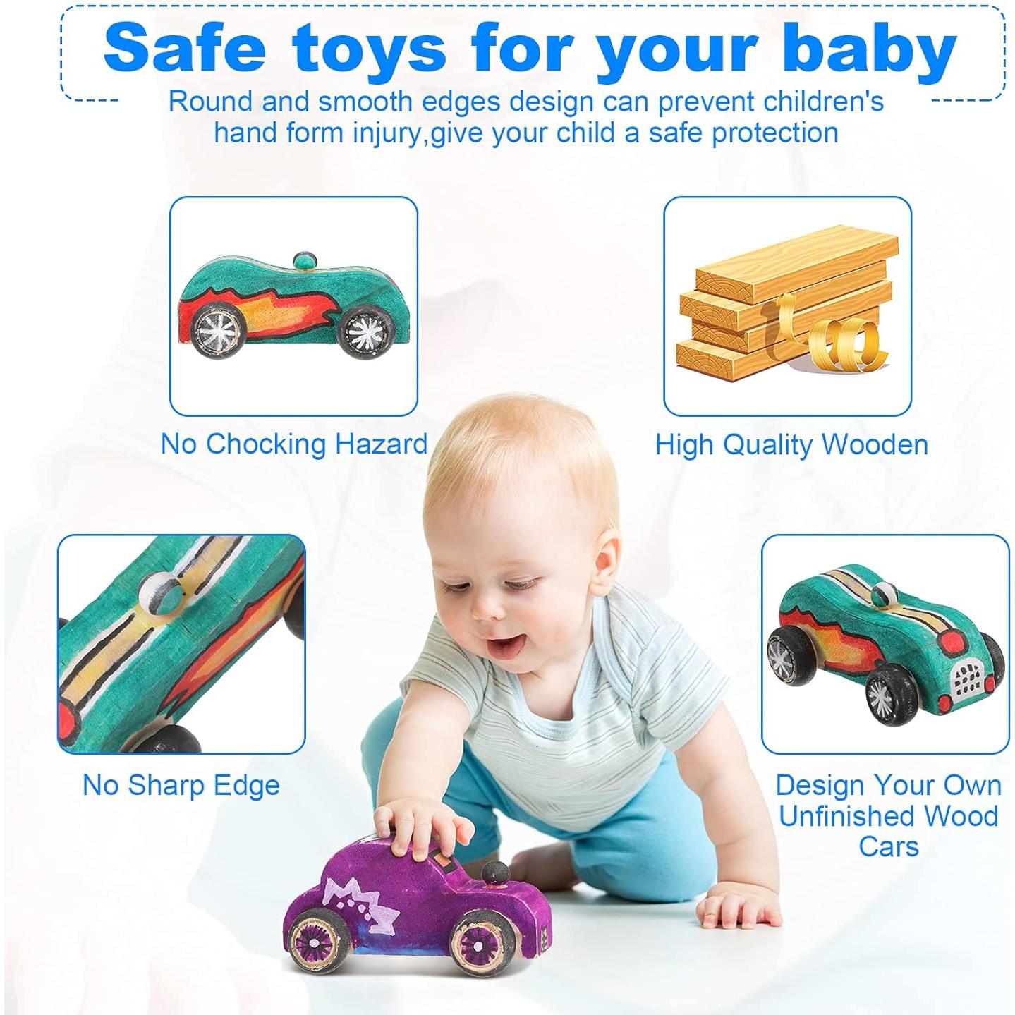 Juguetes de Coche de Madera DIY Zhanmai 24 Piezas 32x12x7.5cm