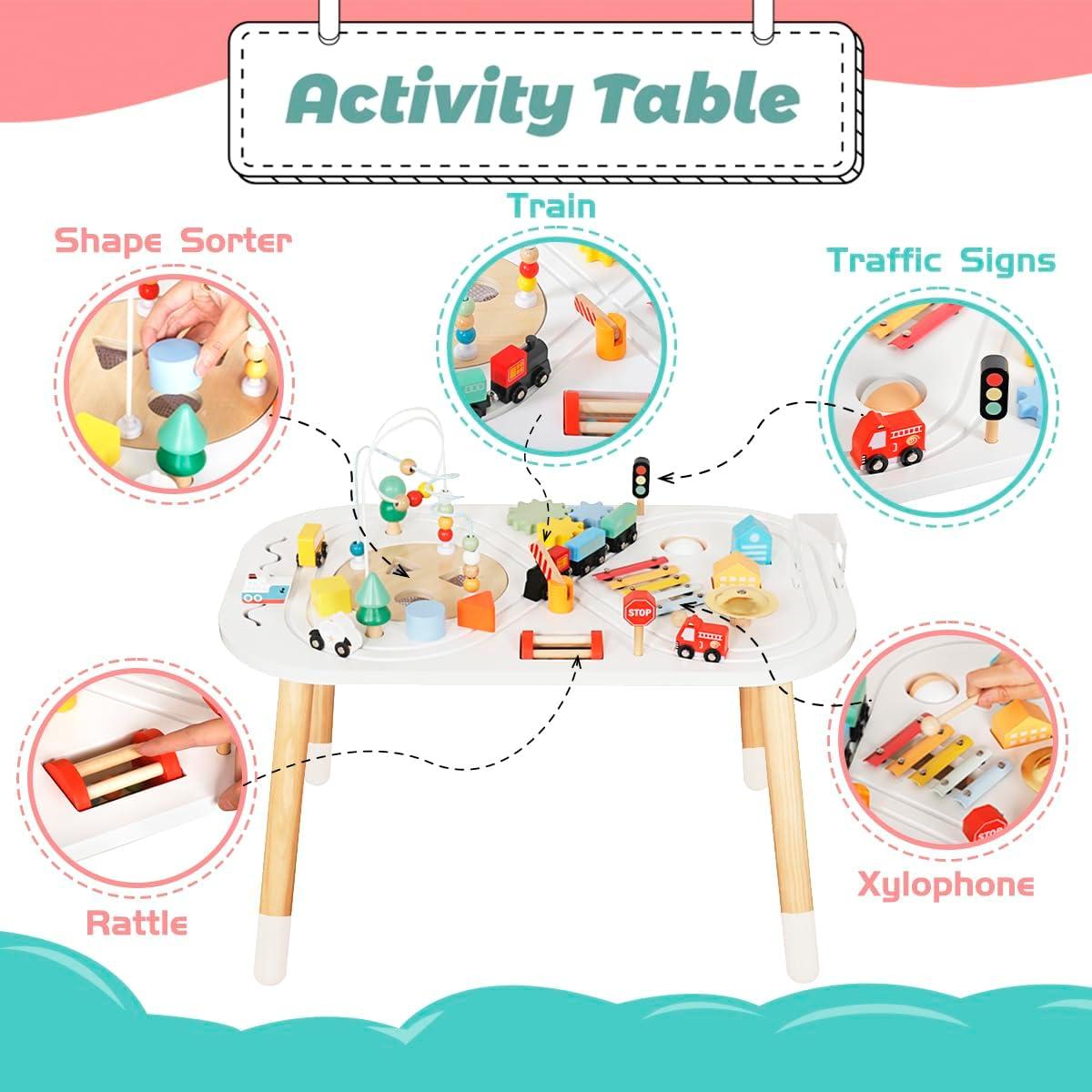 Mesa de Actividad de Madera Touch Us para Bebés 1-3 Años