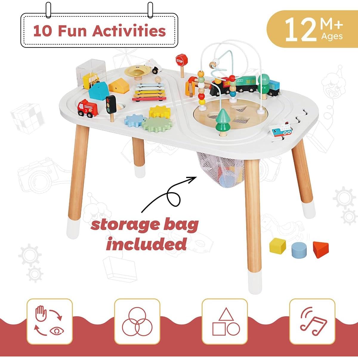 Mesa de Actividad de Madera Touch Us para Bebés 1-3 Años