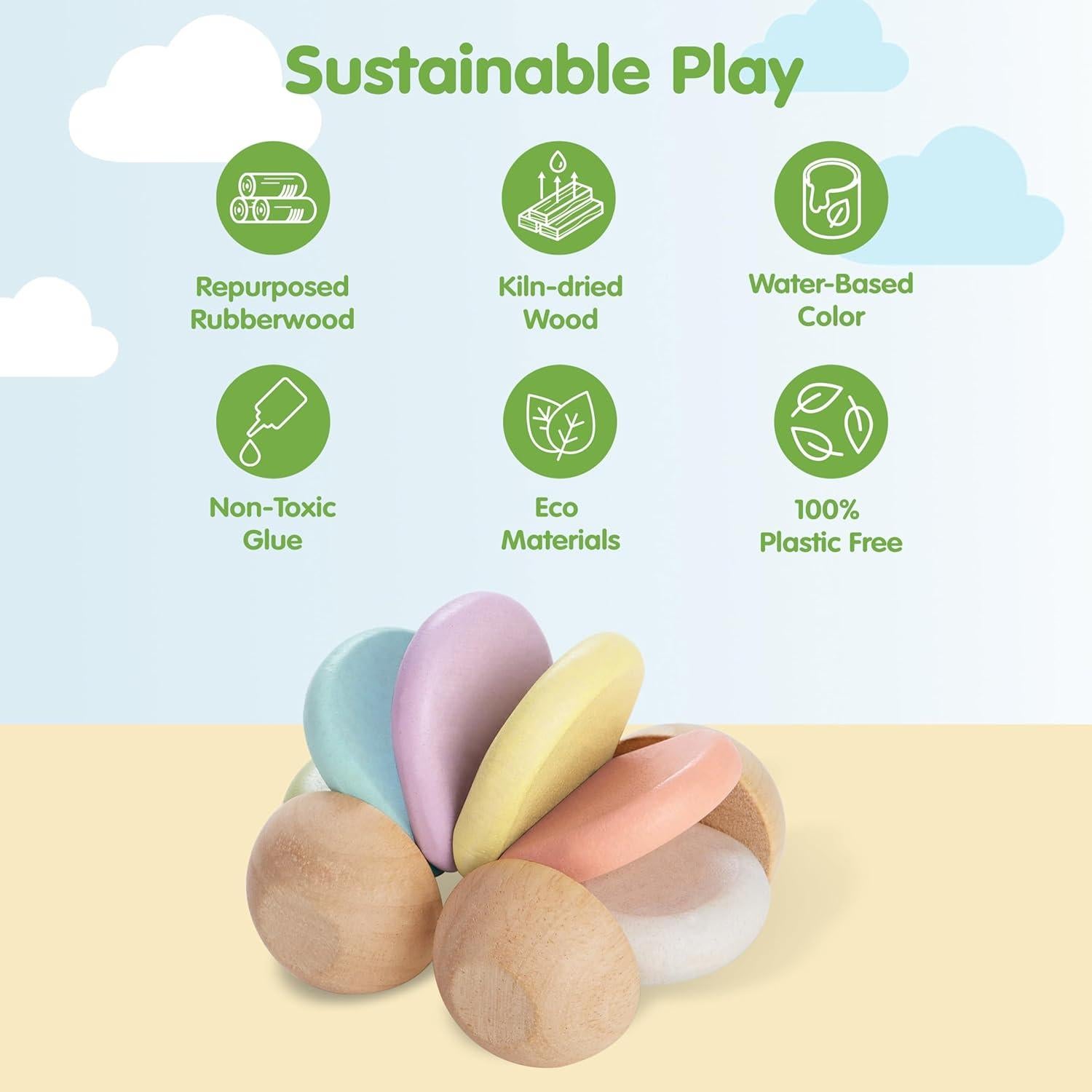 Carrito de Empuje de Madera Plantoys para Bebés 6+ Meses