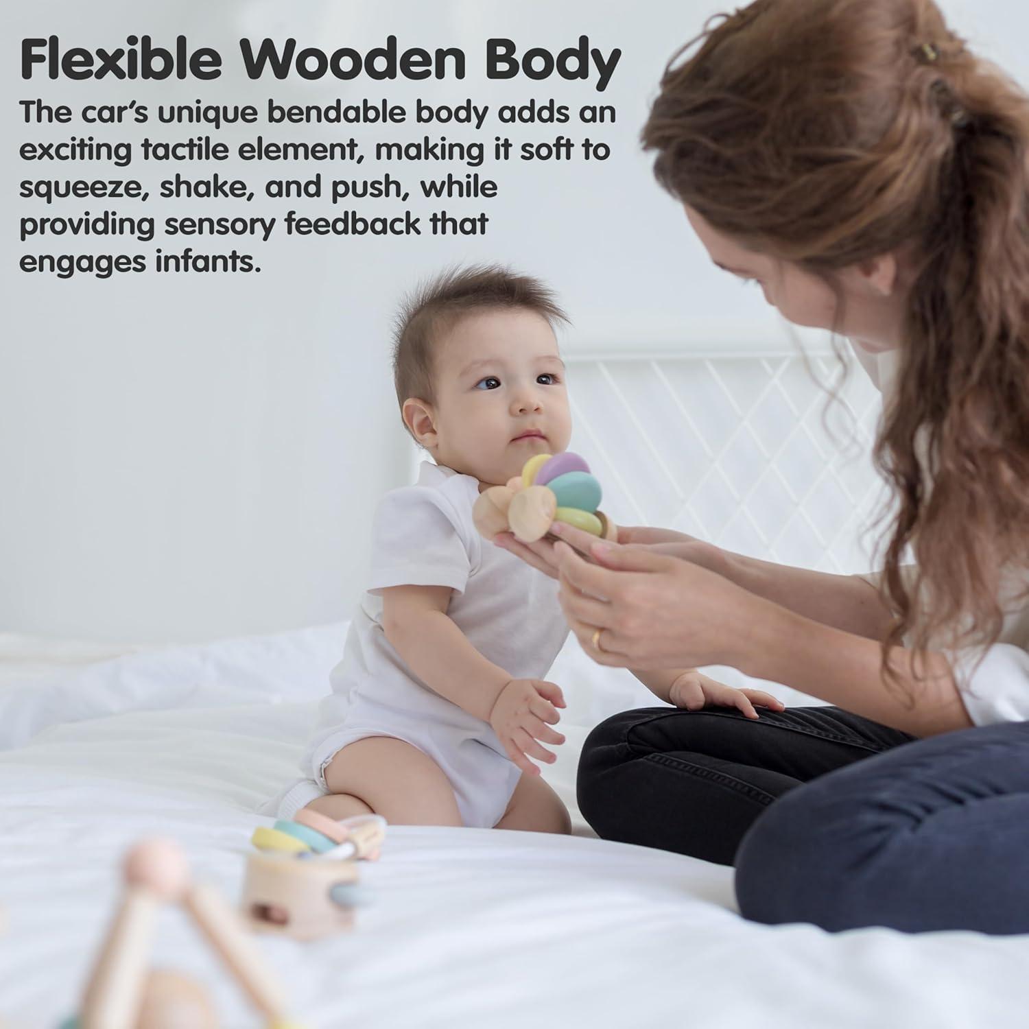 Carrito de Empuje de Madera Plantoys para Bebés 6+ Meses