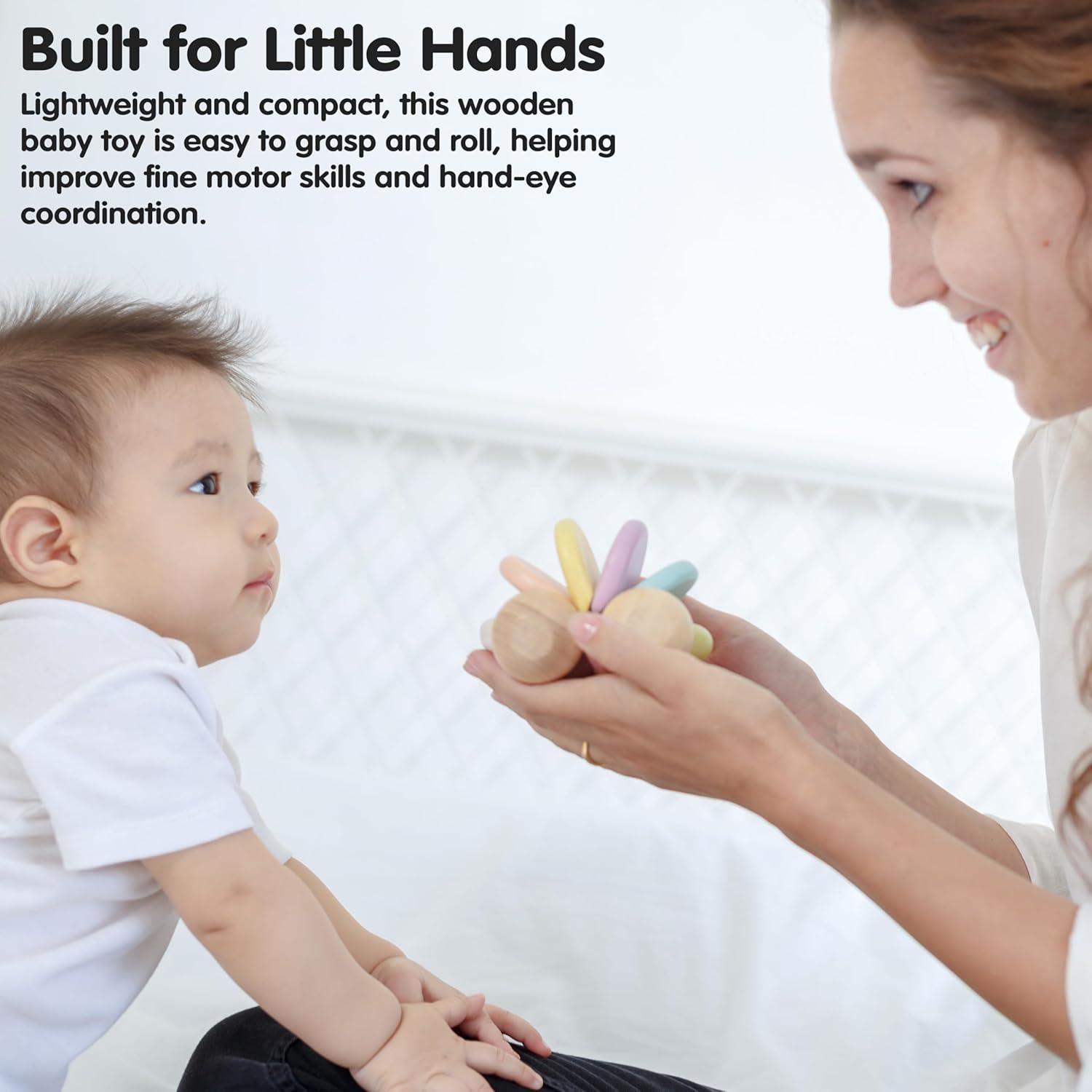 Carrito de Empuje de Madera Plantoys para Bebés 6+ Meses