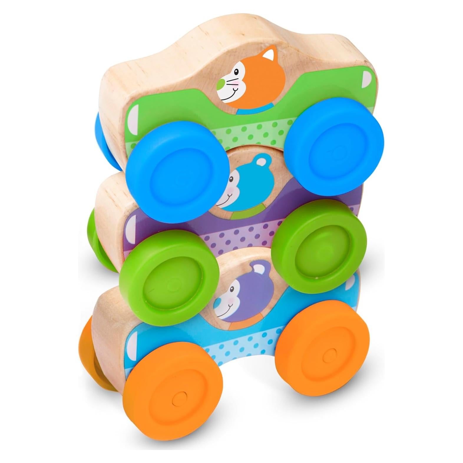 Juego de Apilamiento de Coches de Madera Melissa & Doug - 3 Piezas