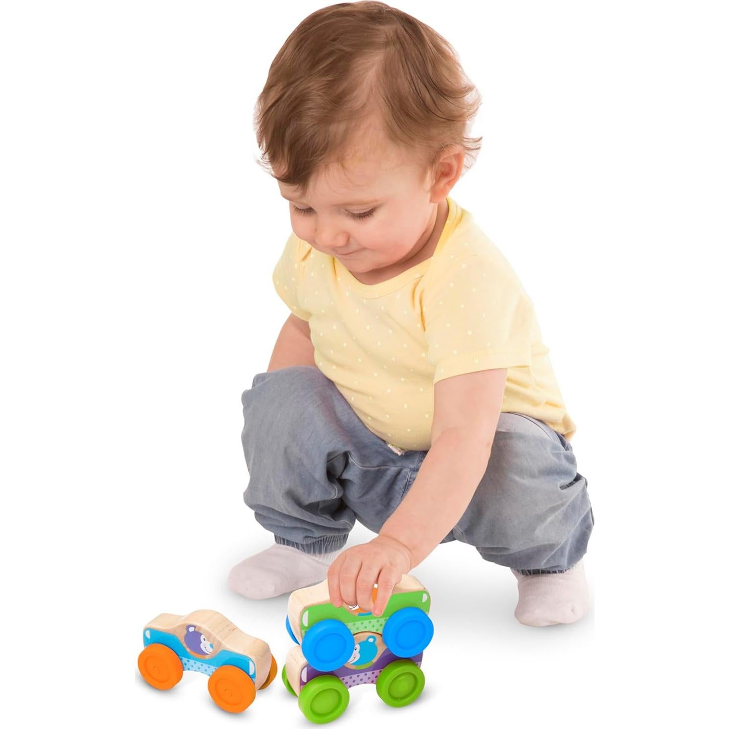 Juego de Apilamiento de Coches de Madera Melissa & Doug - 3 Piezas