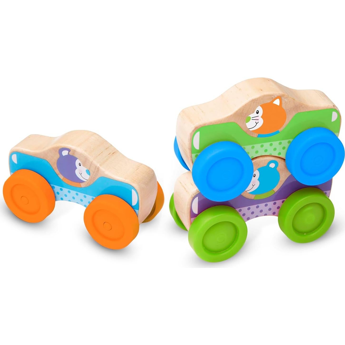Juego de Apilamiento de Coches de Madera Melissa & Doug - 3 Piezas