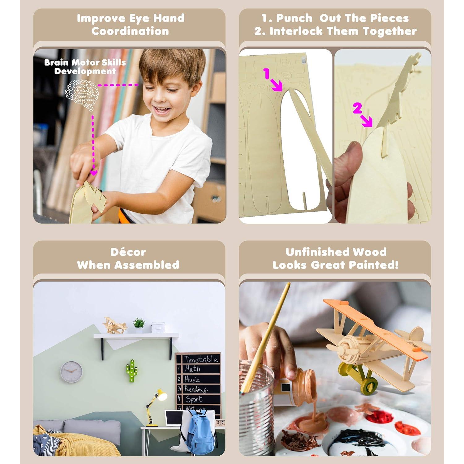 Rompecabezas 3D Puzzled Nieuport 17 - Kit de Madera 30 Piezas