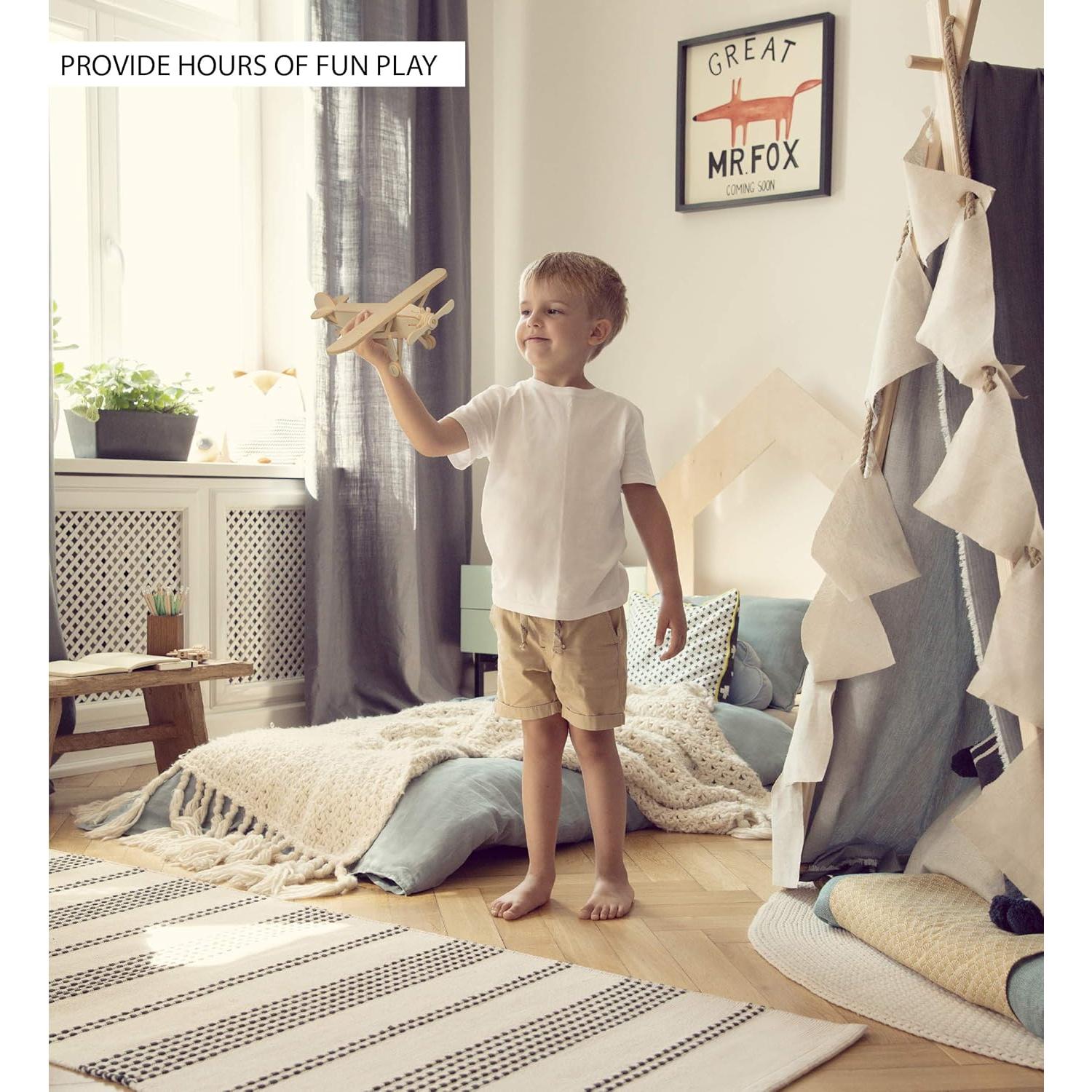 Kit de Modelos de Aviones de Madera Puzzled - 4 Piezas