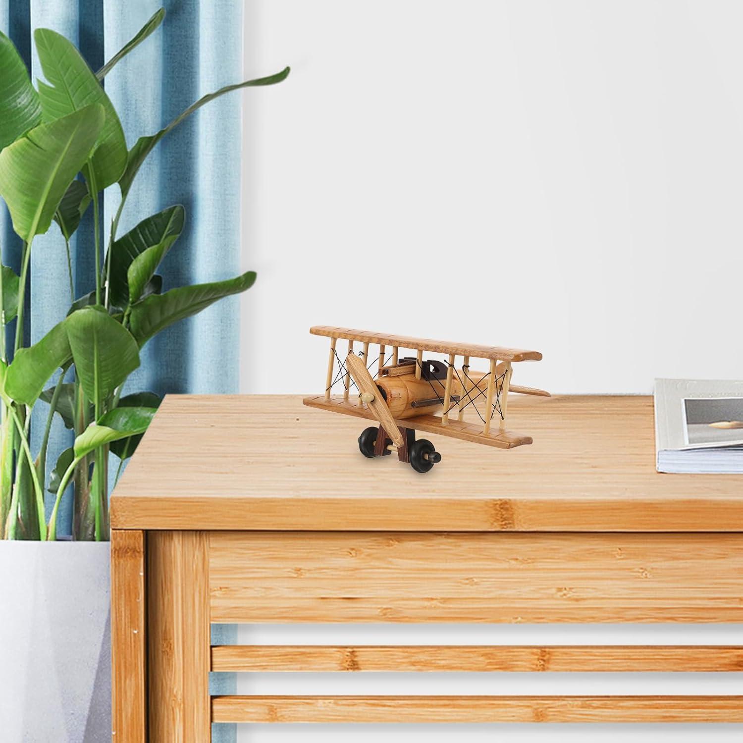 Modelo de Avión de Madera MAGICLULU Vintage 3D 20x20x10cm