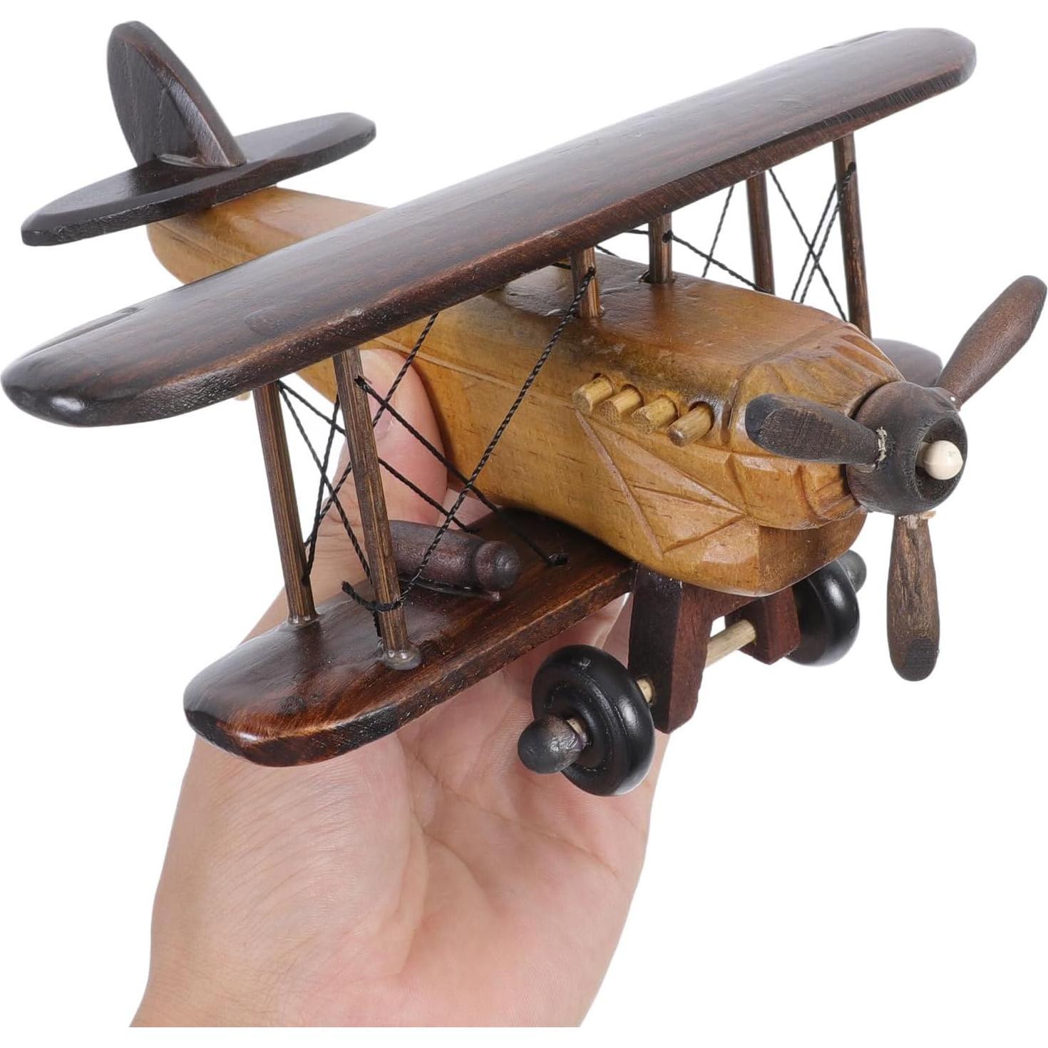 Modelo de Avión de Madera MAGICLULU Vintage 3D 20x20x10cm