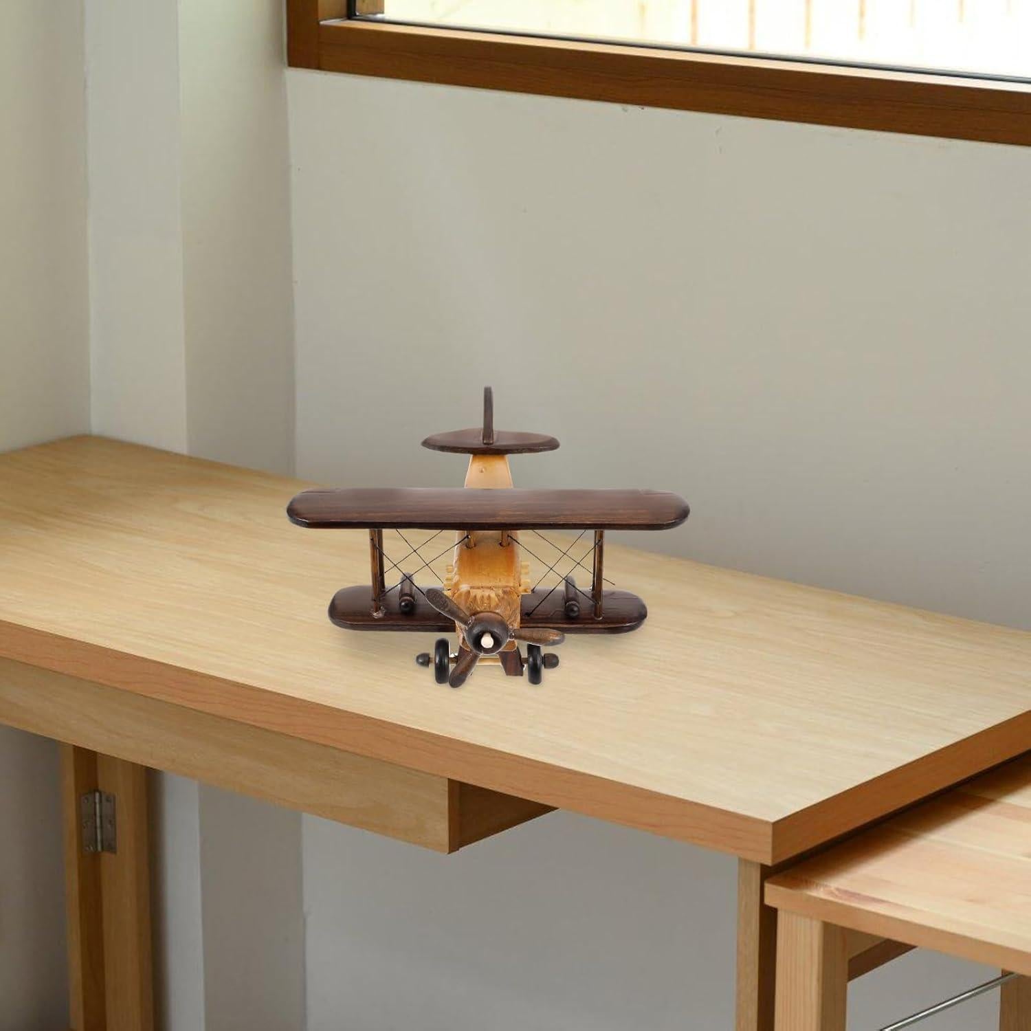 Modelo de Avión de Madera MAGICLULU Vintage 3D 20x20x10cm