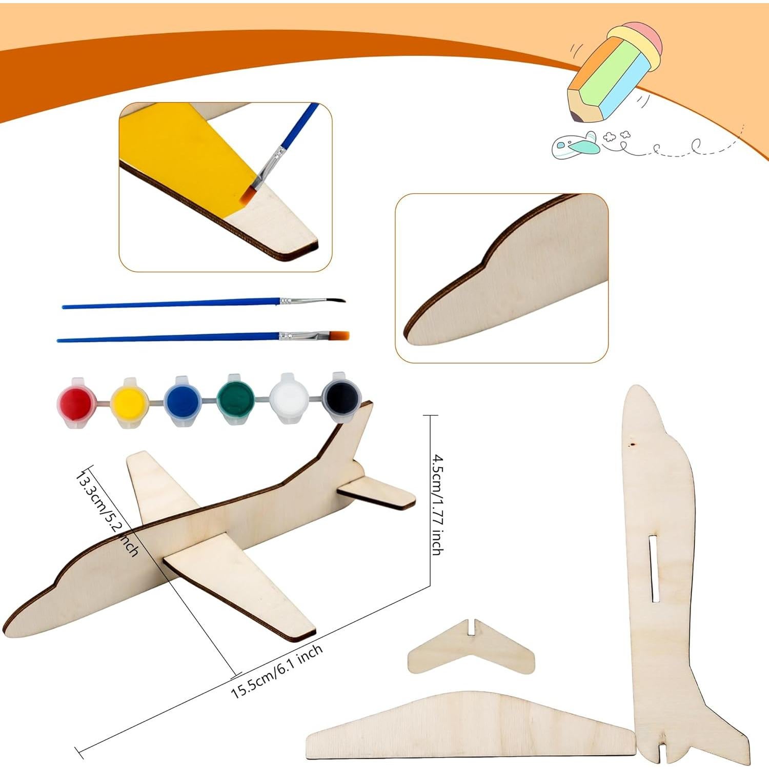 Kit de Modelos de Avión de Madera Feradny - 24 Piezas DIY