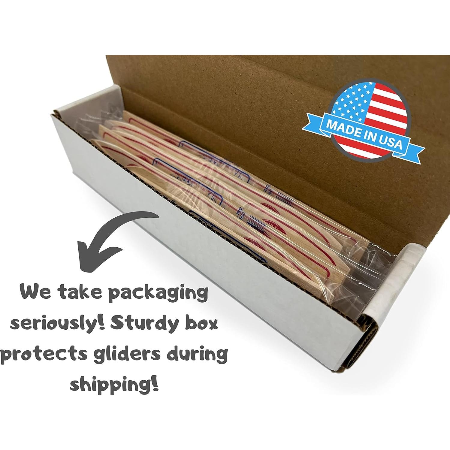 Planeadores de Madera de Balsa Fred - Paquete de 5 - Hecho en EE. UU.