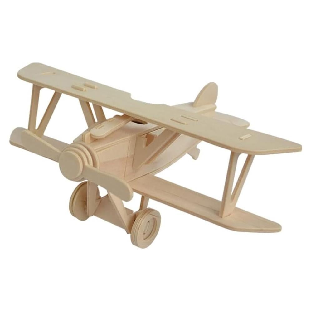 Kit de Manualidades Toyvian Avión de Madera 3D para Pintar