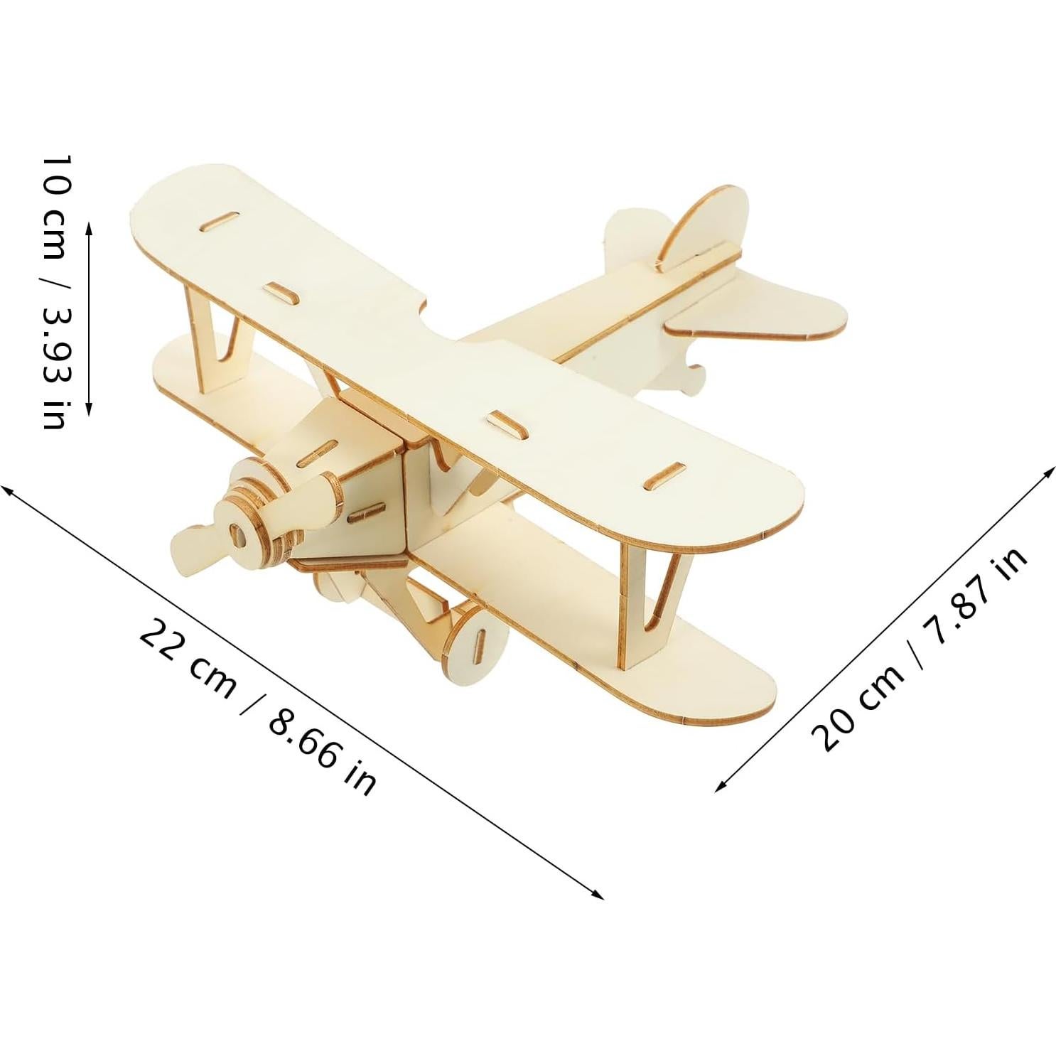 Kit de Aviones de Madera DIY TOYANDONA - 3 Piezas para Pintar