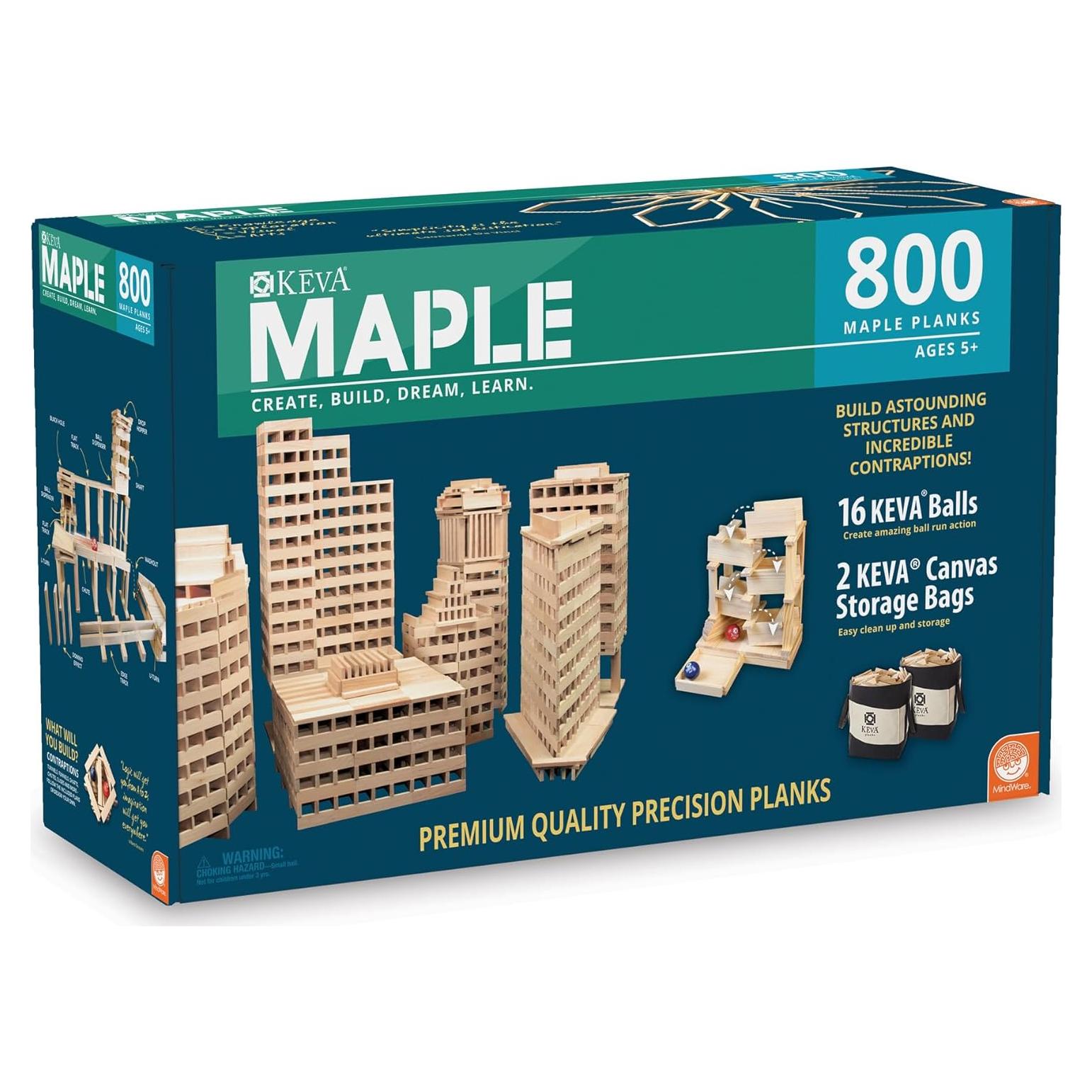 Juego de Bloques de Madera MindWare KEVA 800 - Set de Construcción 3D