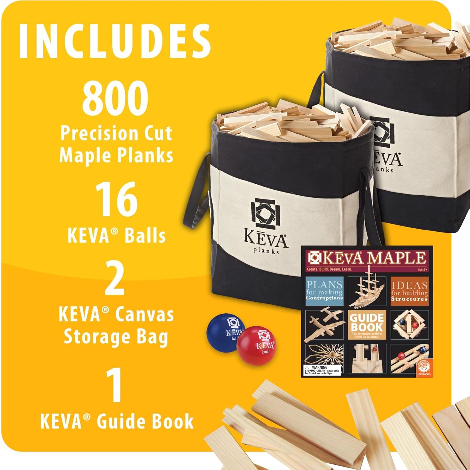 Juego de Bloques de Madera MindWare KEVA 800 - Set de Construcción 3D