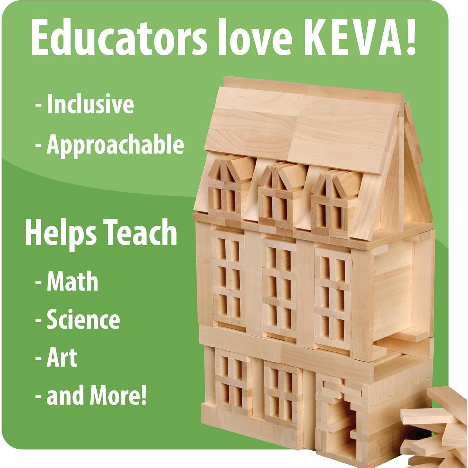 Juego de Bloques de Madera MindWare KEVA 800 - Set de Construcción 3D