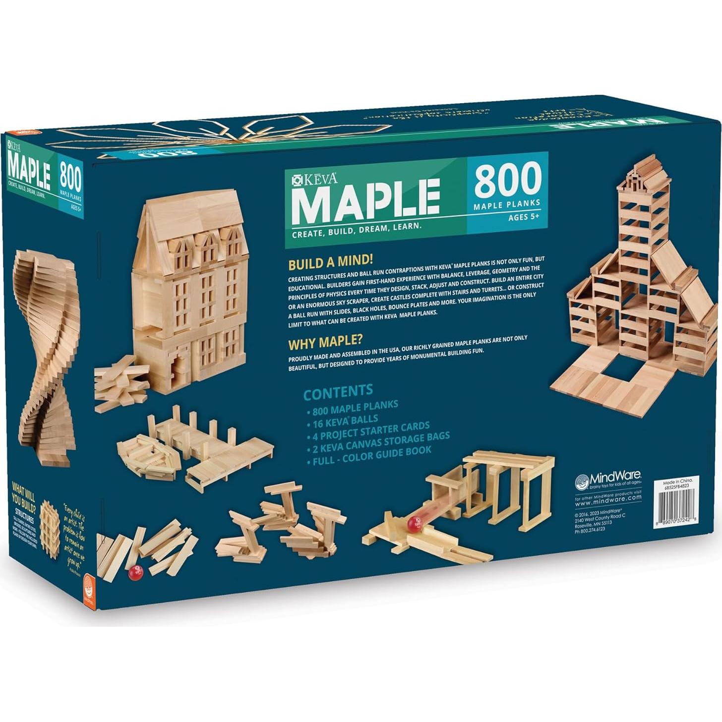 Juego de Bloques de Madera MindWare KEVA 800 - Set de Construcción 3D