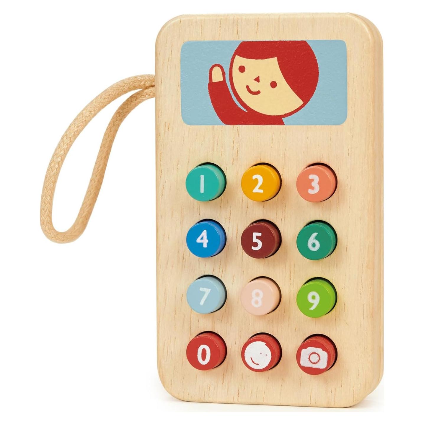 Teléfono Móvil de Madera Mentari - Juguete Educativo 6.3x2.5x11cm