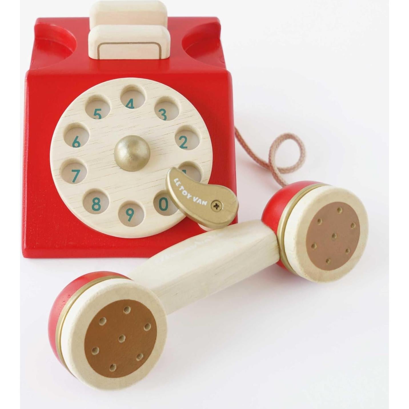 Teléfono de Madera Vintage Le Toy Van para Juego de Roles - 14.2x15.5 cm