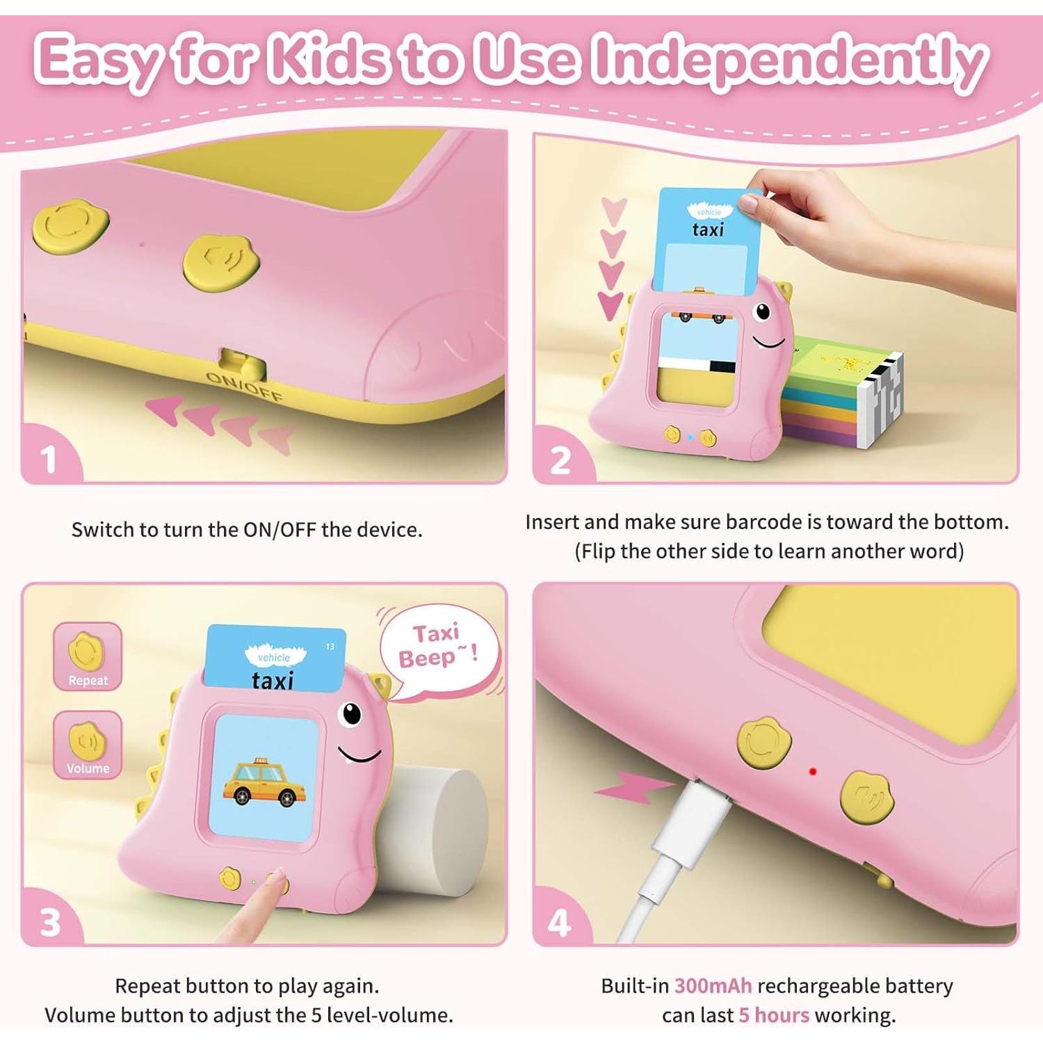 Juguetes Montessori Alotwan Tarjetas Flash Hablantes 510 Palabras