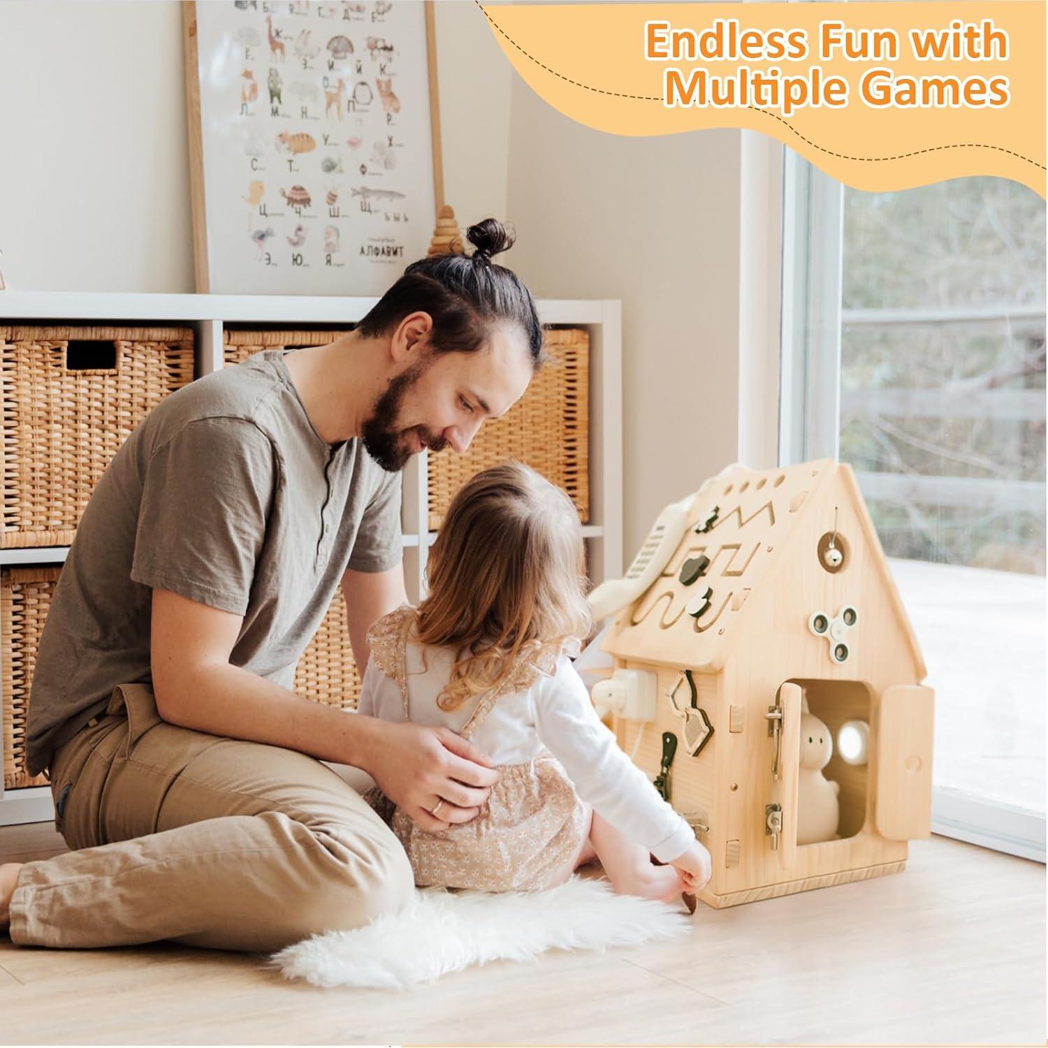 Casa Ocupada de Madera Montessori Potatomato - Juguete Educativo