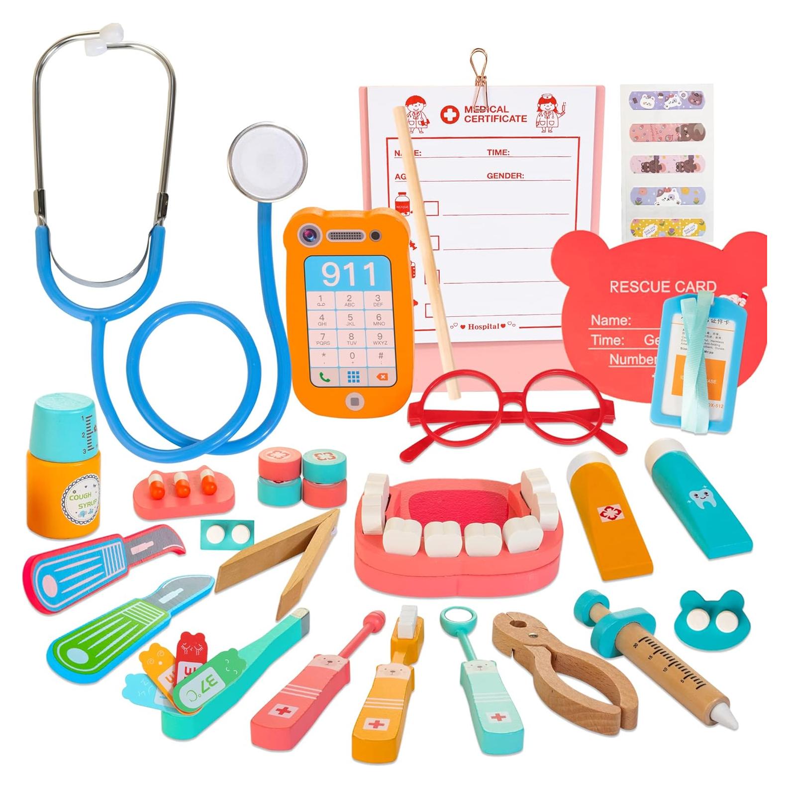 Kit Médico de Dentista de Madera ShenZhen, 41 Piezas para Niños