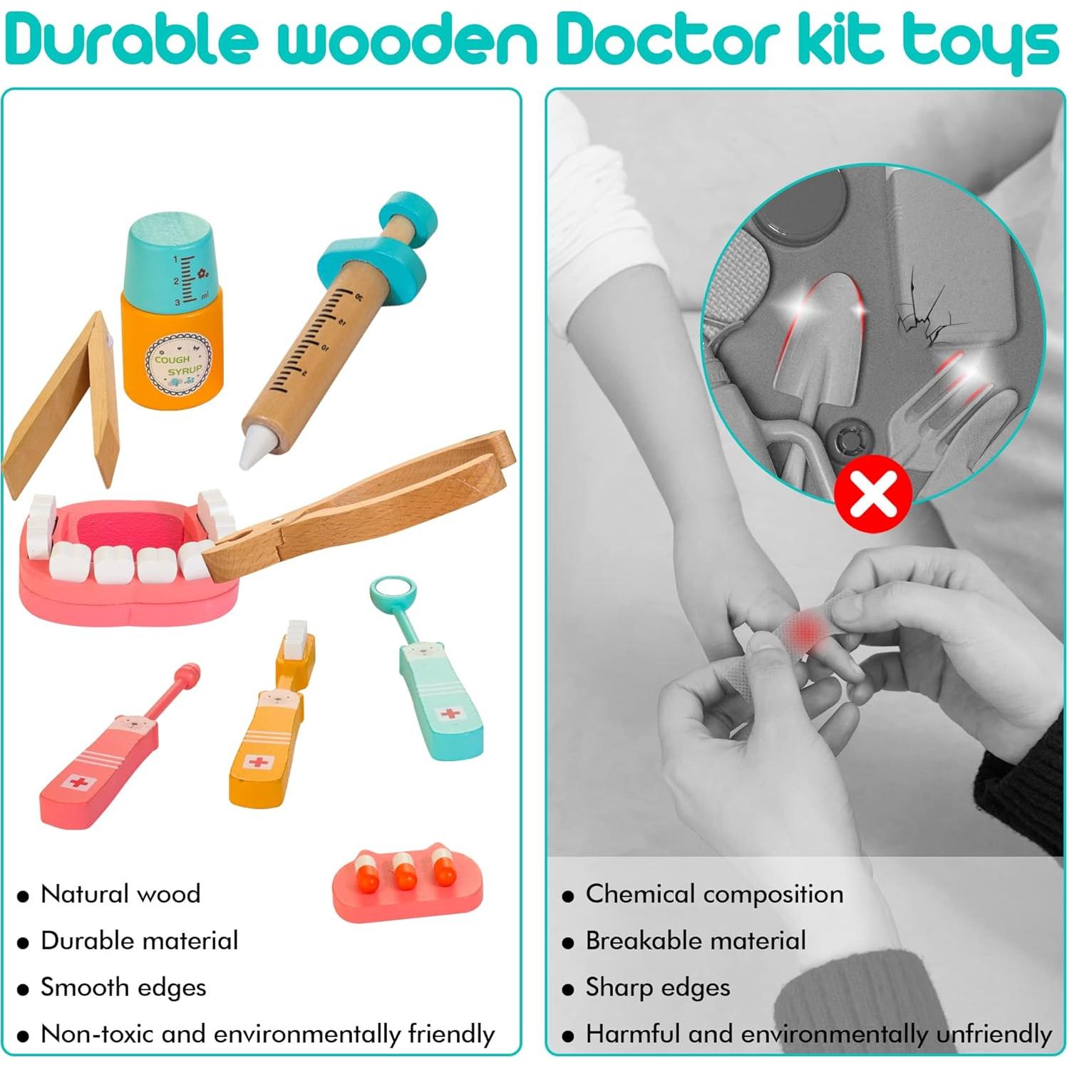 Kit Médico de Dentista de Madera ShenZhen, 41 Piezas para Niños