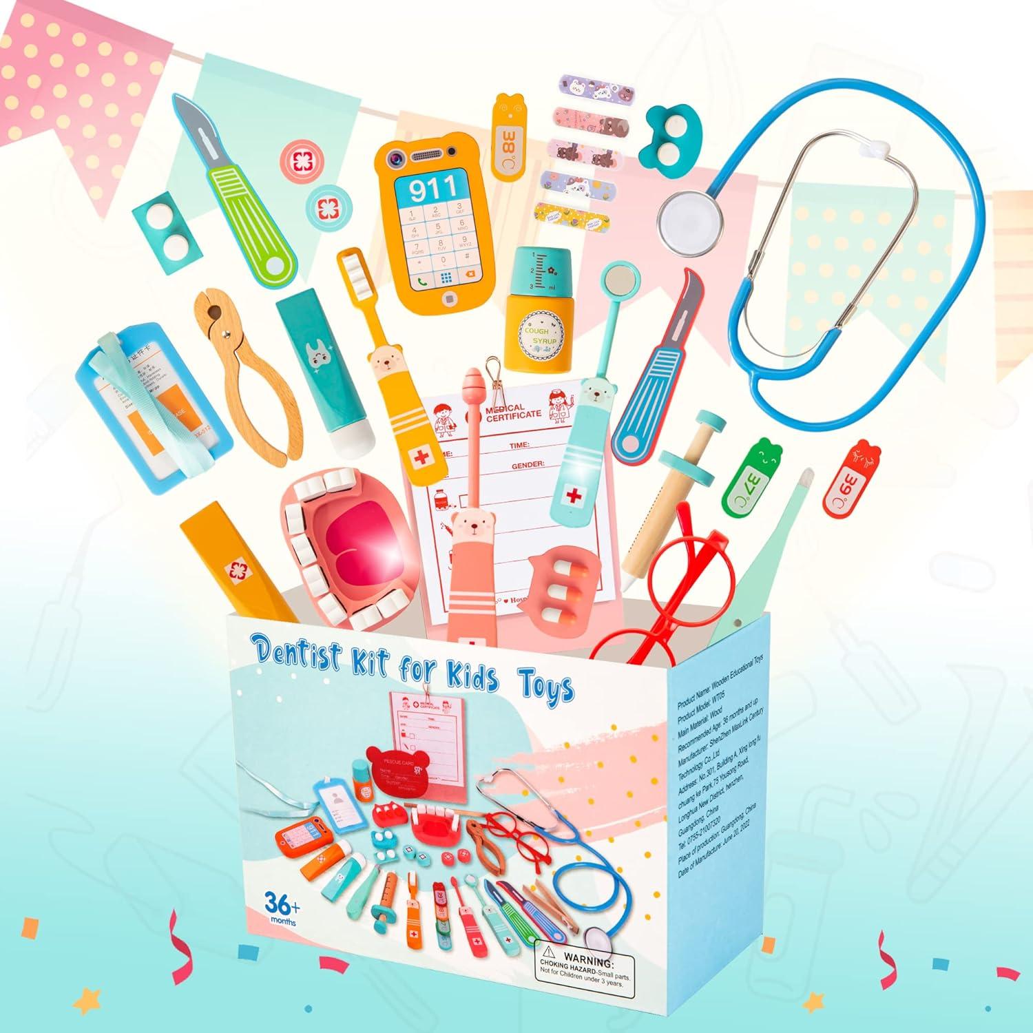Kit Médico de Dentista de Madera ShenZhen, 41 Piezas para Niños