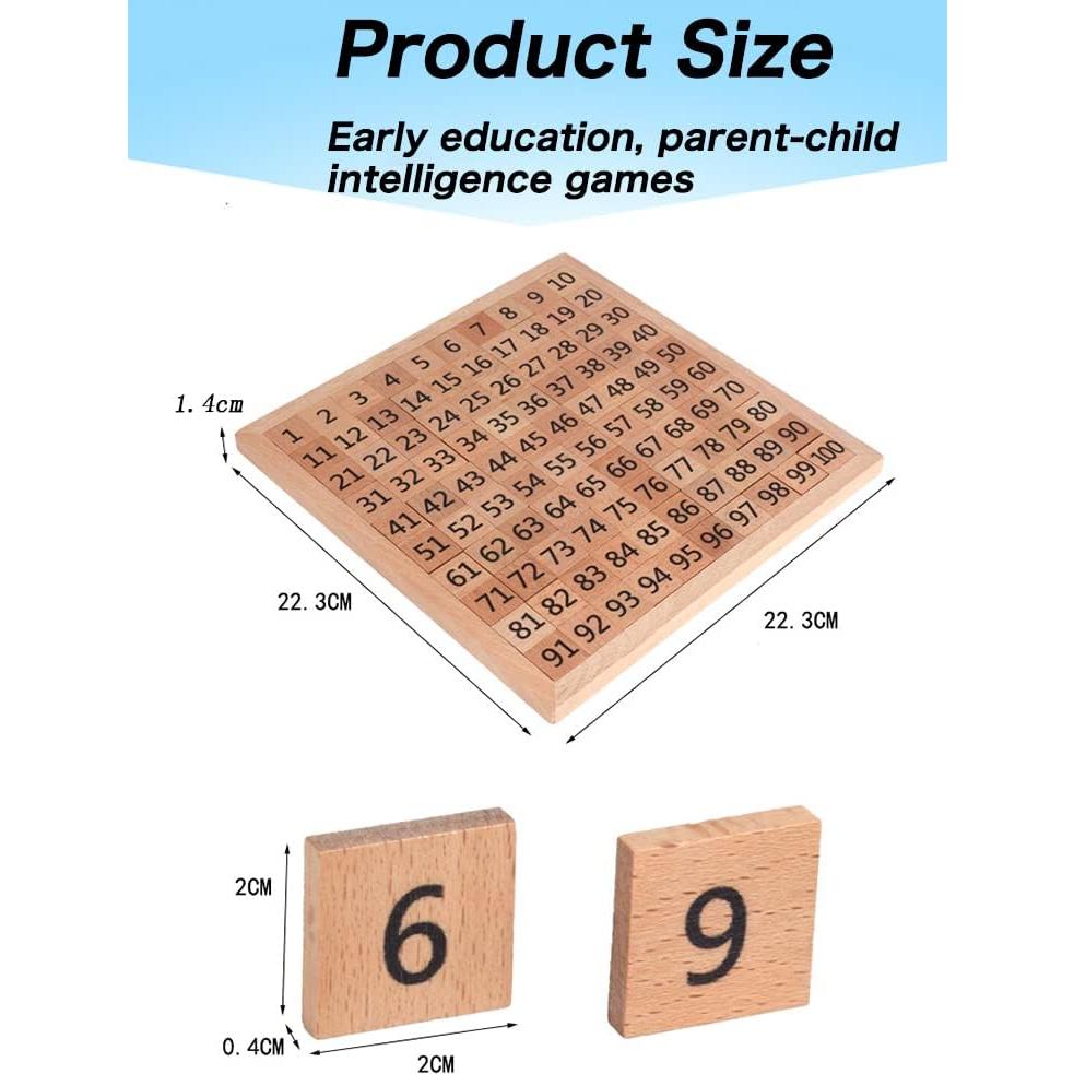 Tablero Montessori de Números 1-100 Umbresen - Juguete Educativo