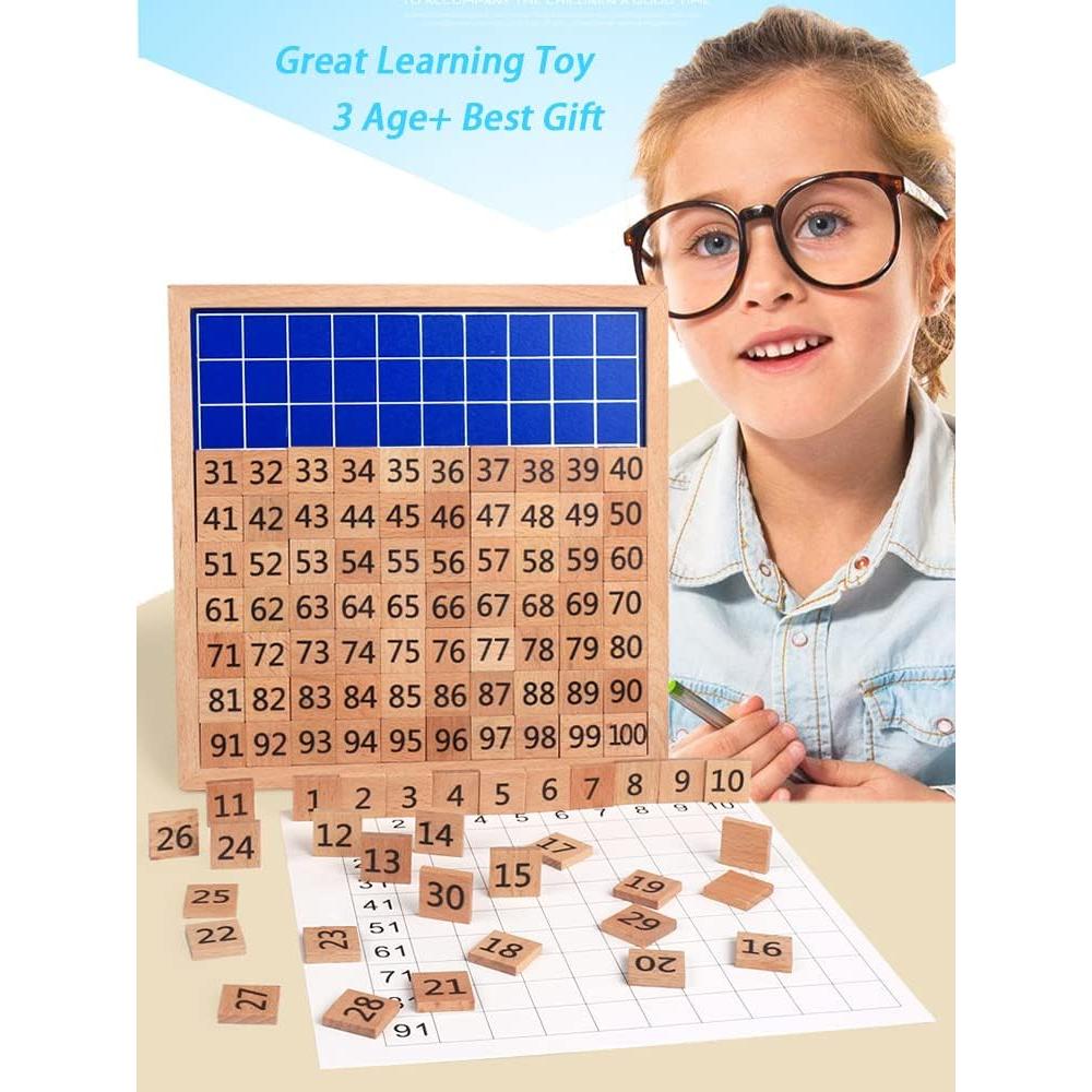 Tablero Montessori de Números 1-100 Umbresen - Juguete Educativo