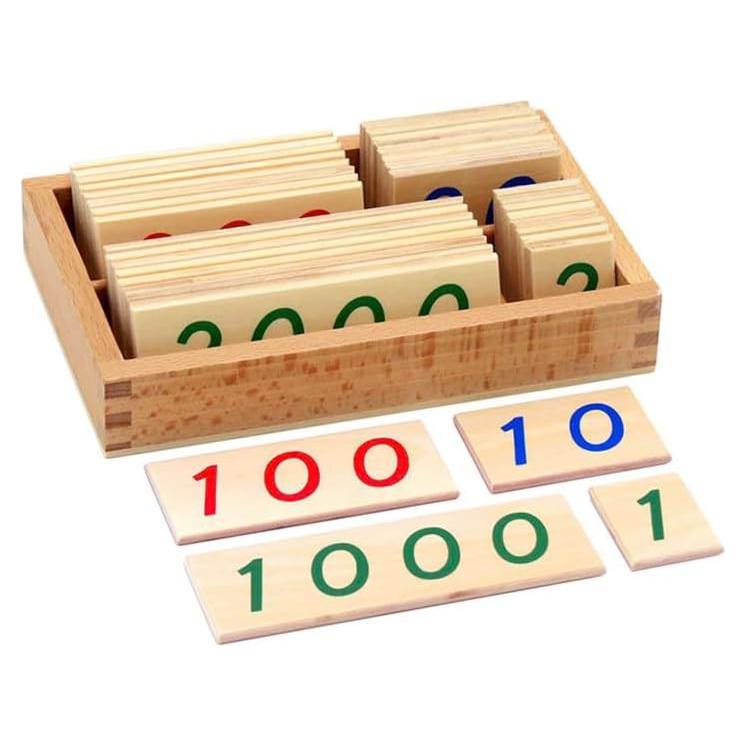 Tarjetas de Números de Madera Elite Montessori 1-9000