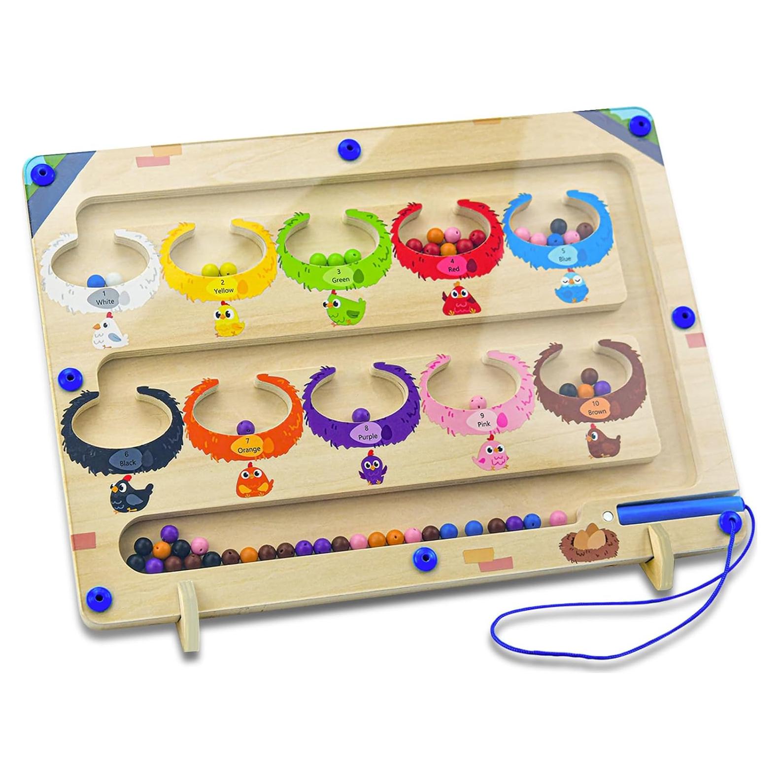 Laberinto Magnético de Colores y Números Raovcus para Ancianos