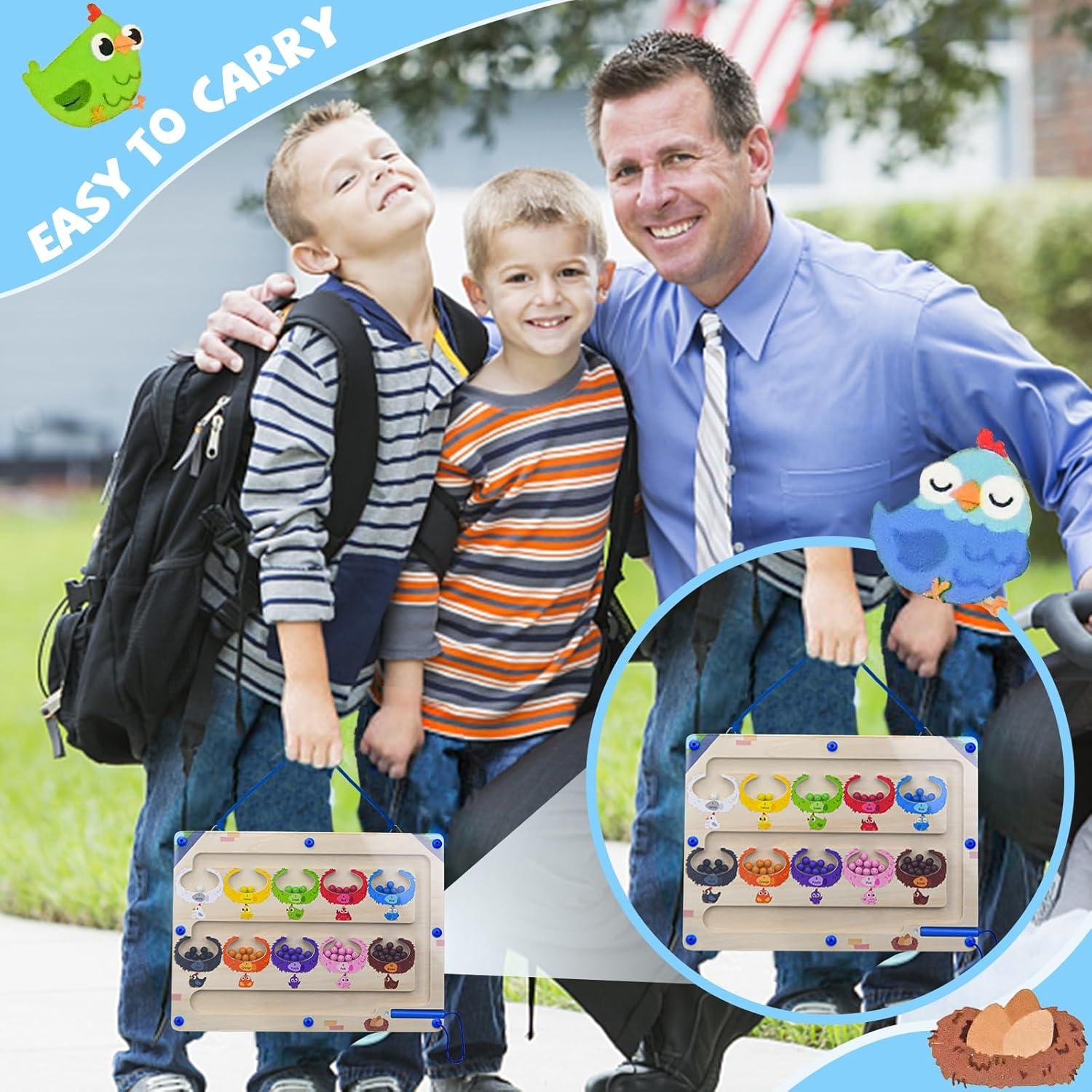 Laberinto Magnético de Colores y Números Raovcus para Ancianos