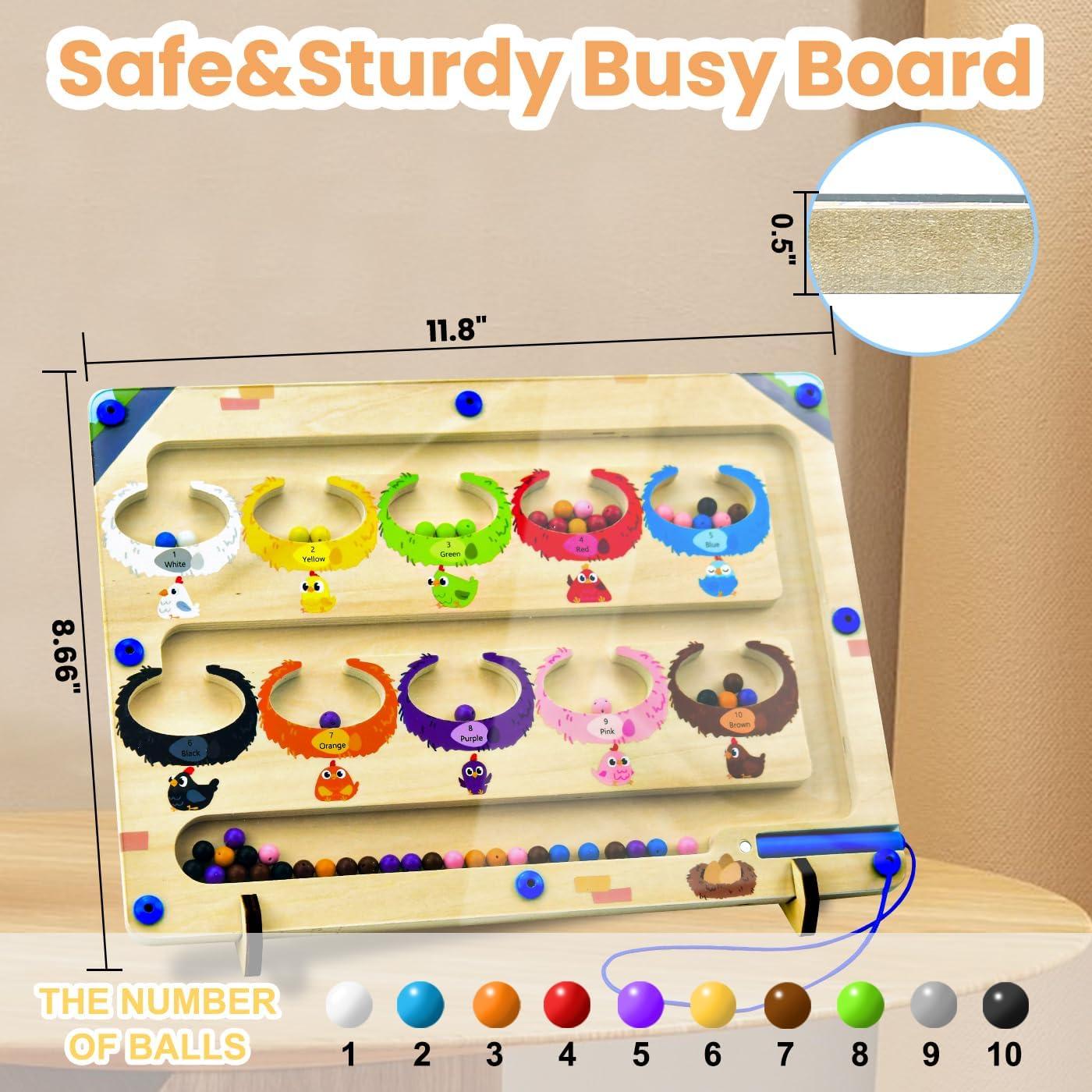 Laberinto Magnético de Colores y Números Raovcus para Ancianos