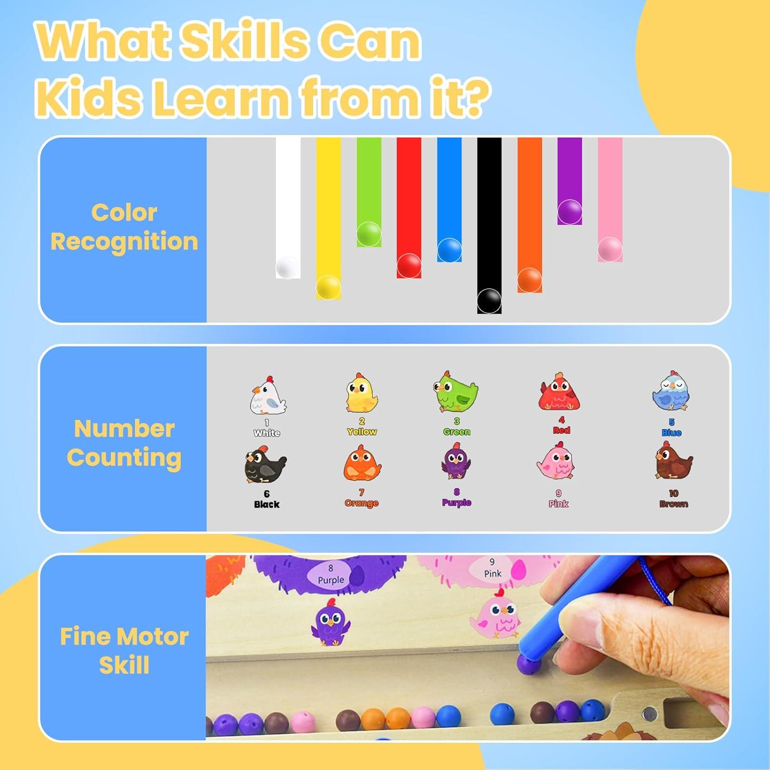 Laberinto Magnético de Colores y Números Raovcus para Ancianos