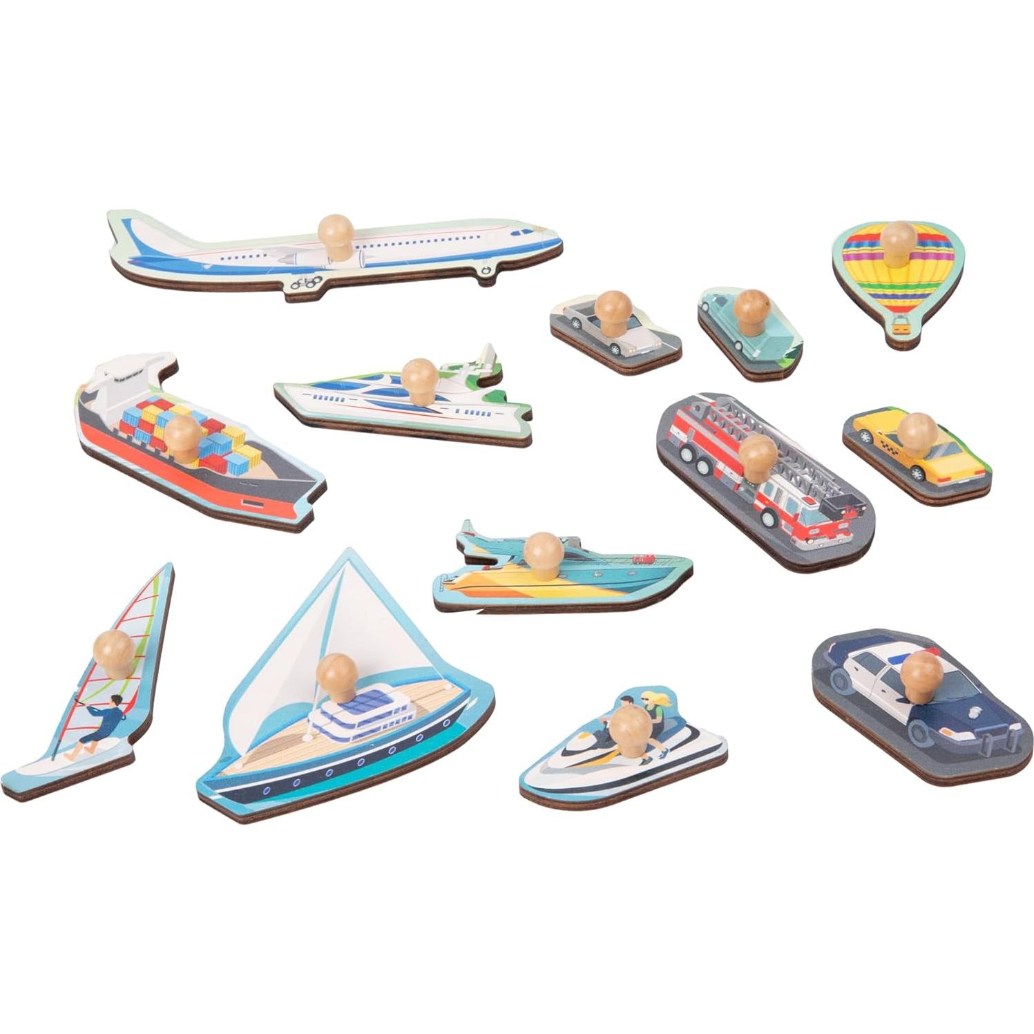 Tabla de Rompecabezas de Madera Adena Montessori 24 Formas