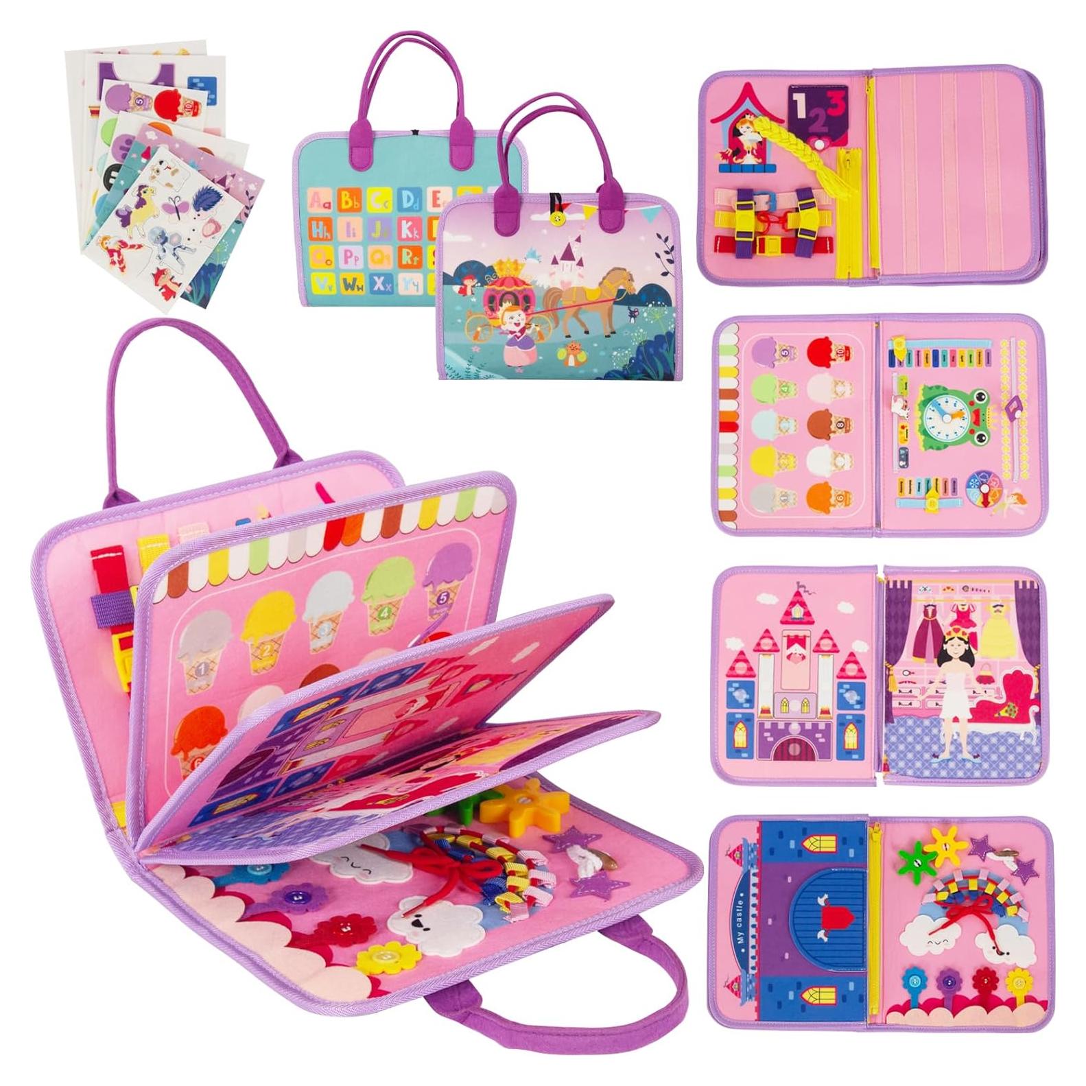 Tablero Ocupado Montessori Juguete Educativo 8 Páginas Morado