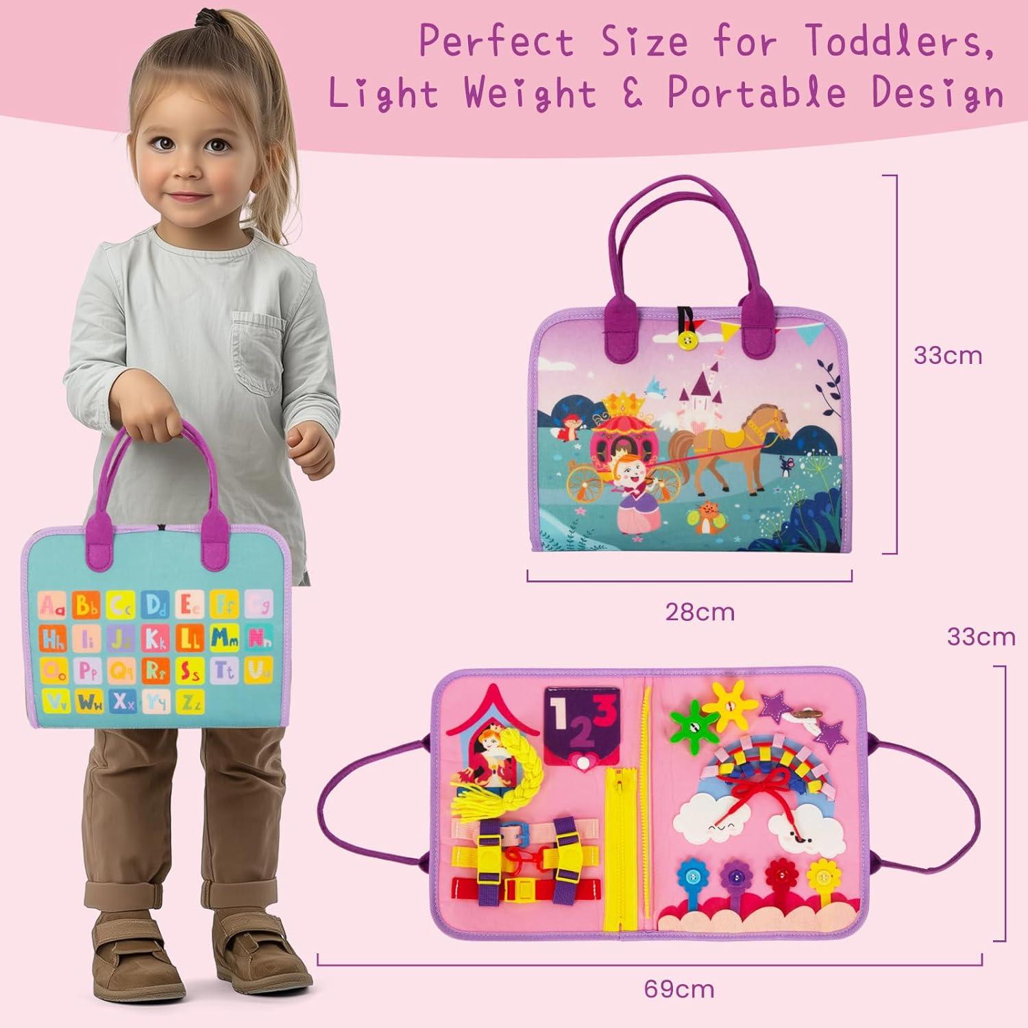 Tablero Ocupado Montessori Juguete Educativo 8 Páginas Morado