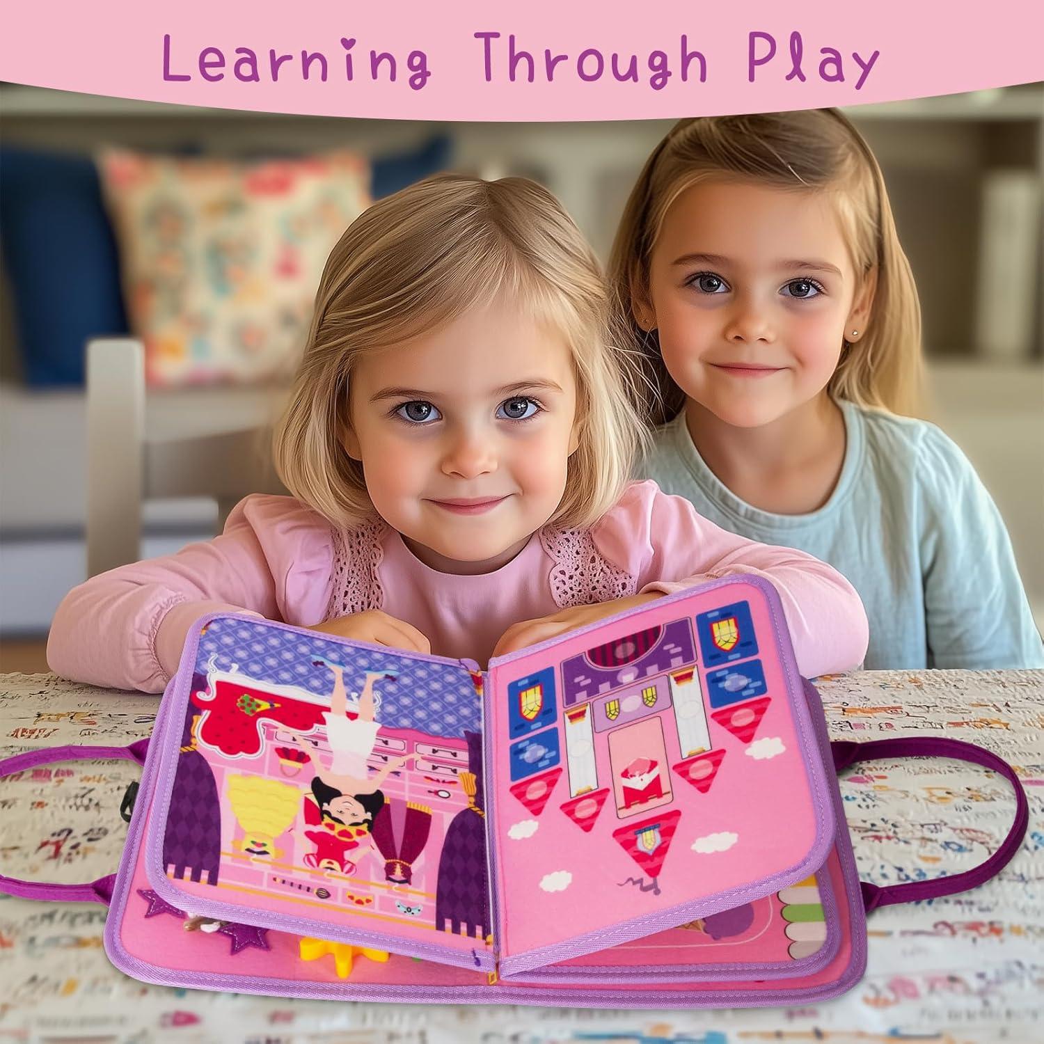 Tablero Ocupado Montessori Juguete Educativo 8 Páginas Morado