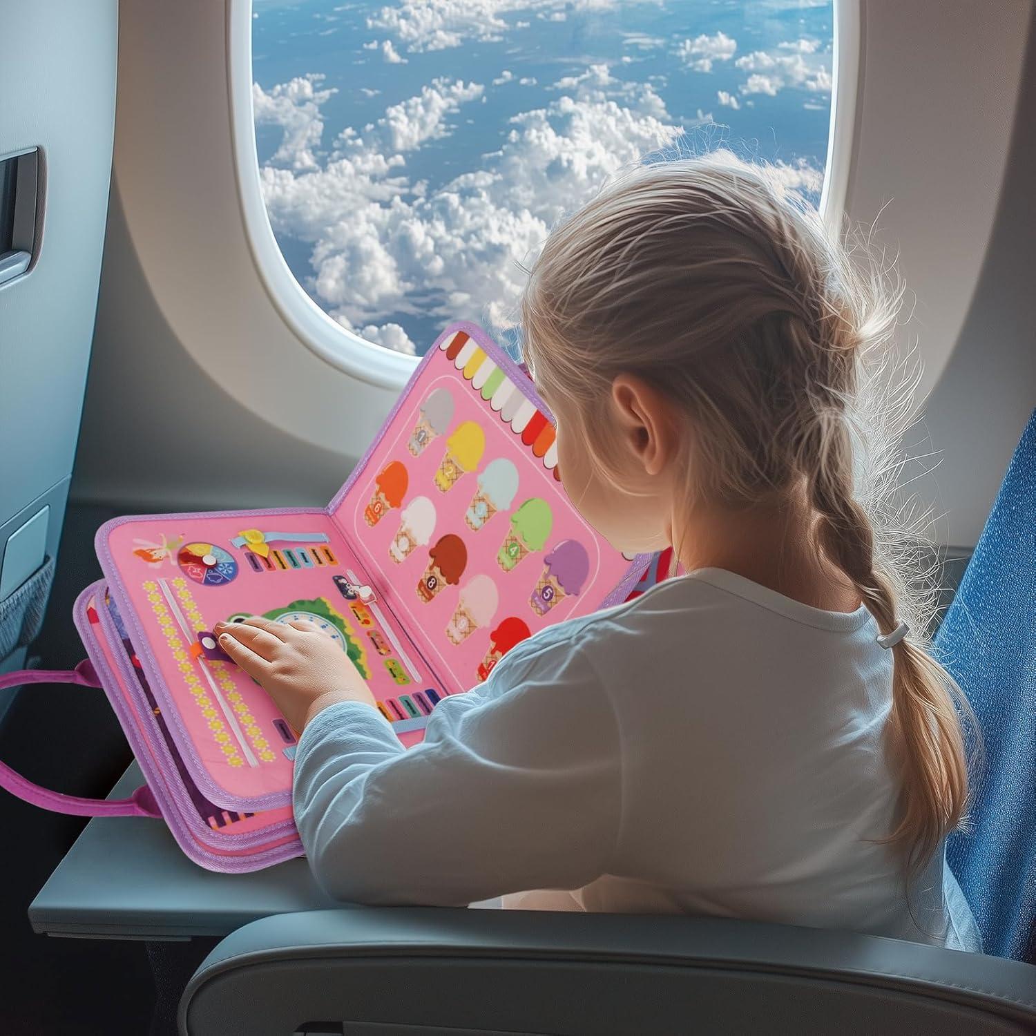 Tablero Ocupado Montessori Juguete Educativo 8 Páginas Morado