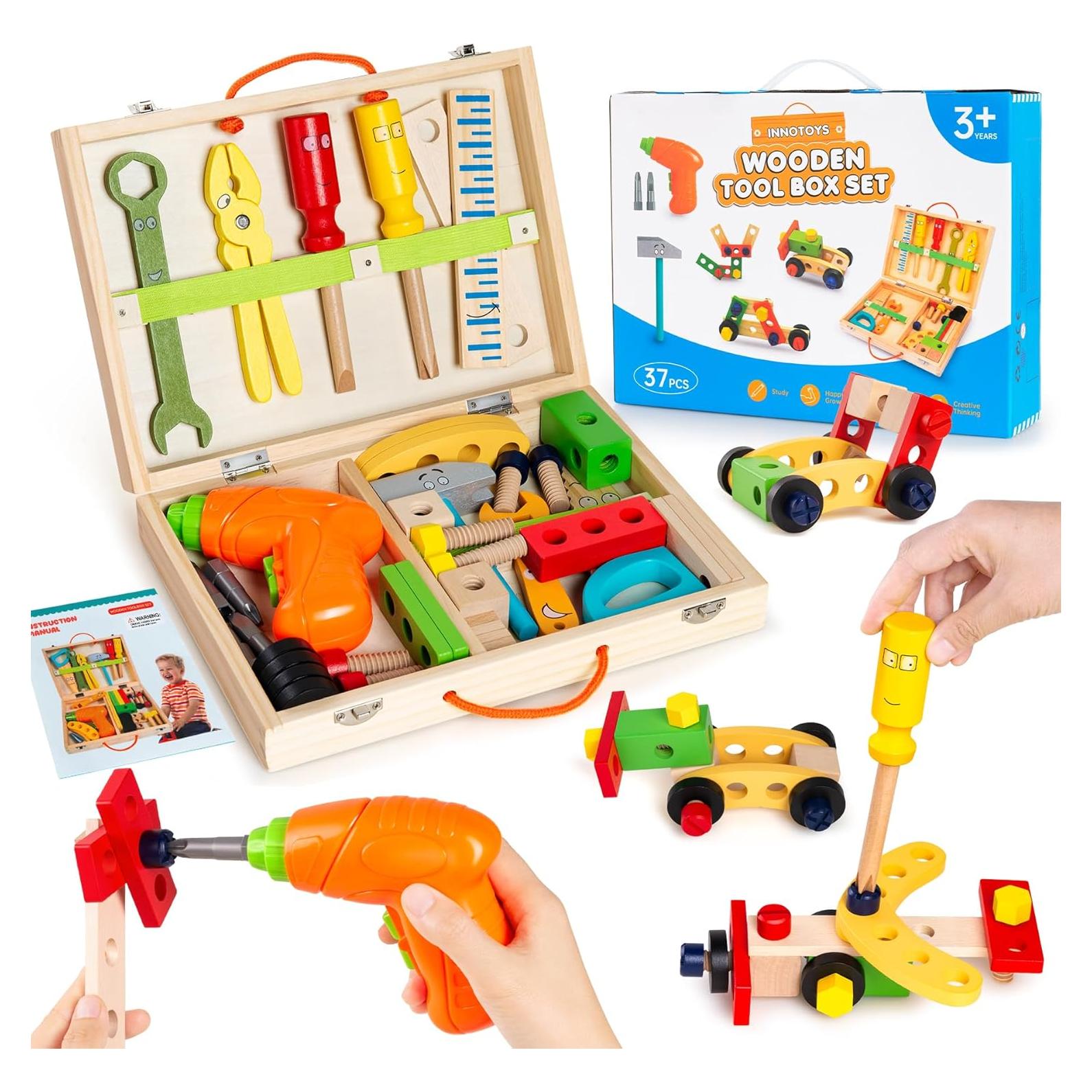 Juego de Herramientas de Madera Yomee para Niños 37 Piezas