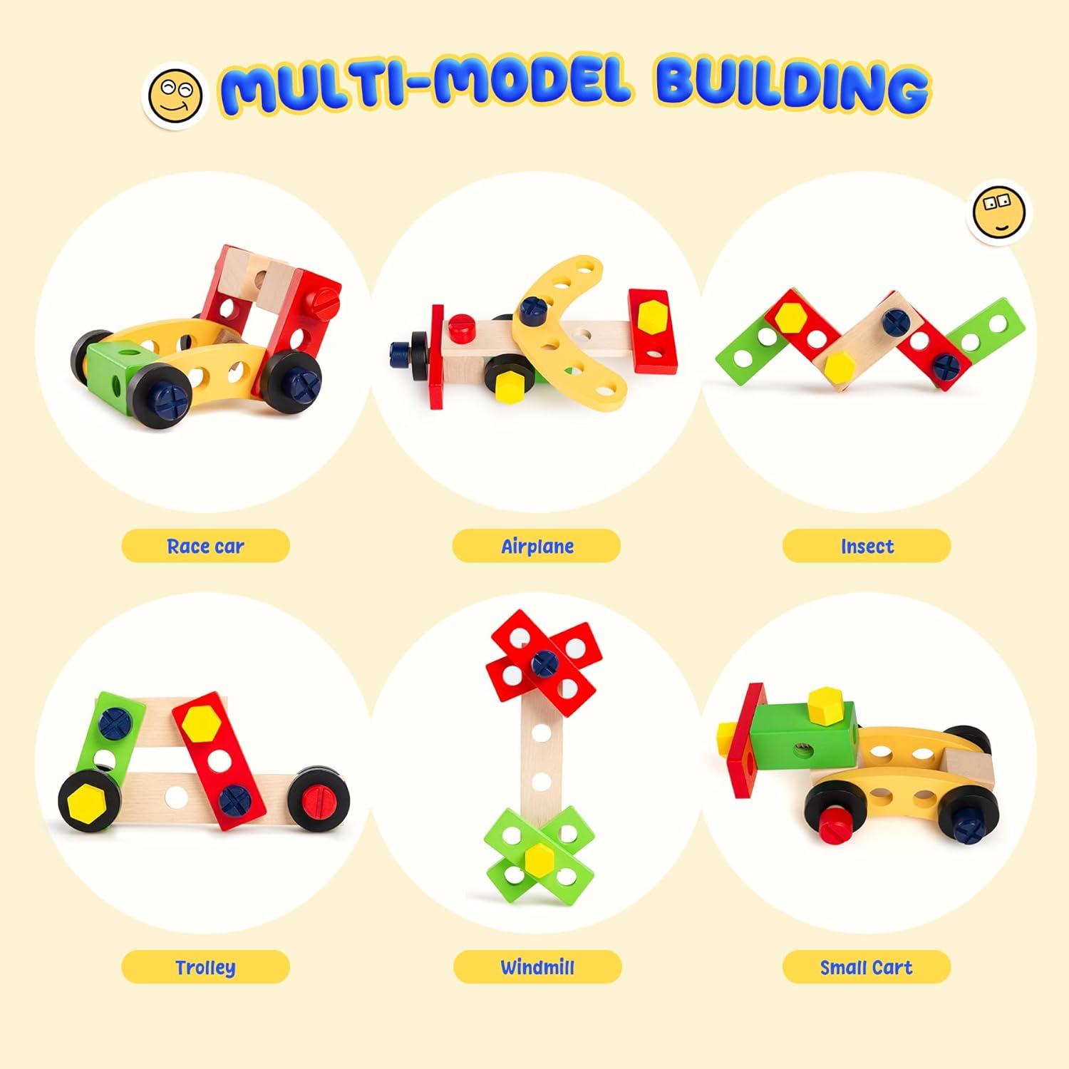 Juego de Herramientas de Madera Yomee para Niños 37 Piezas