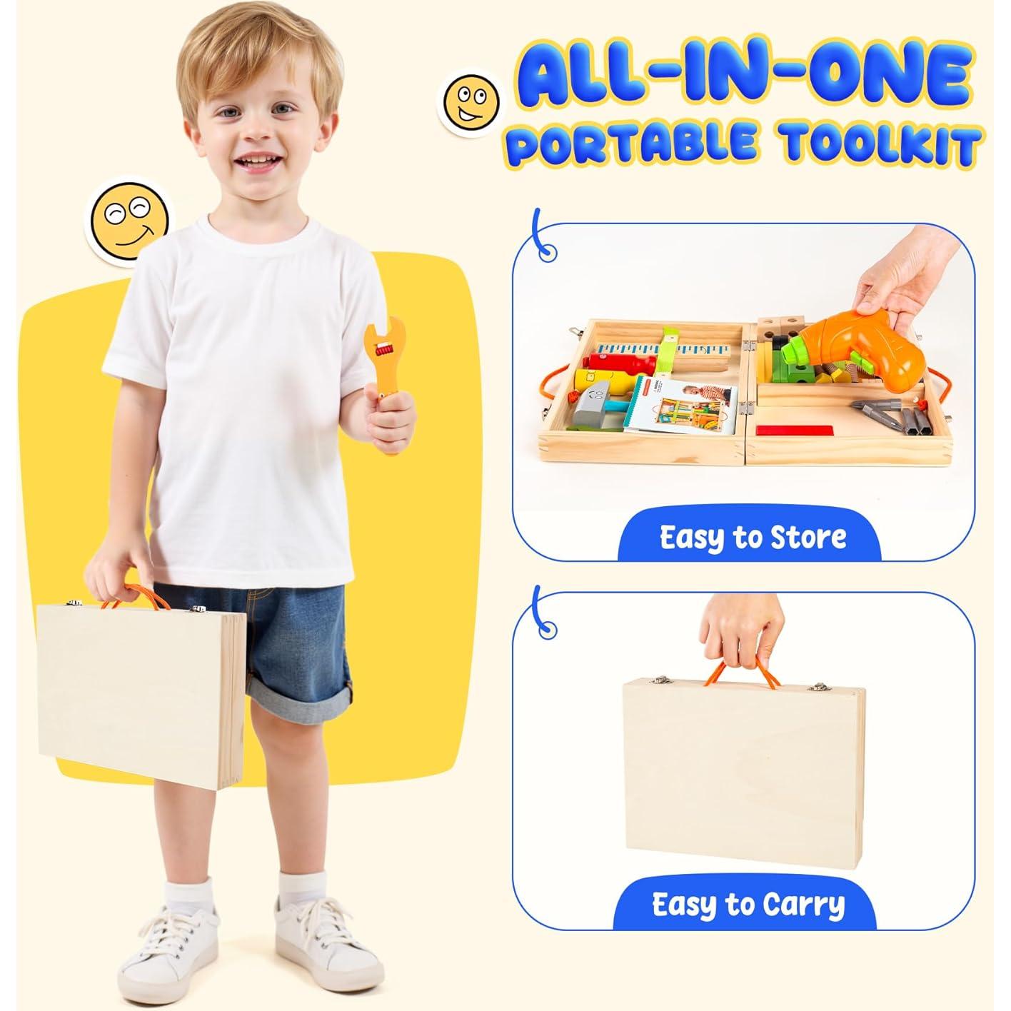 Juego de Herramientas de Madera Yomee para Niños 37 Piezas