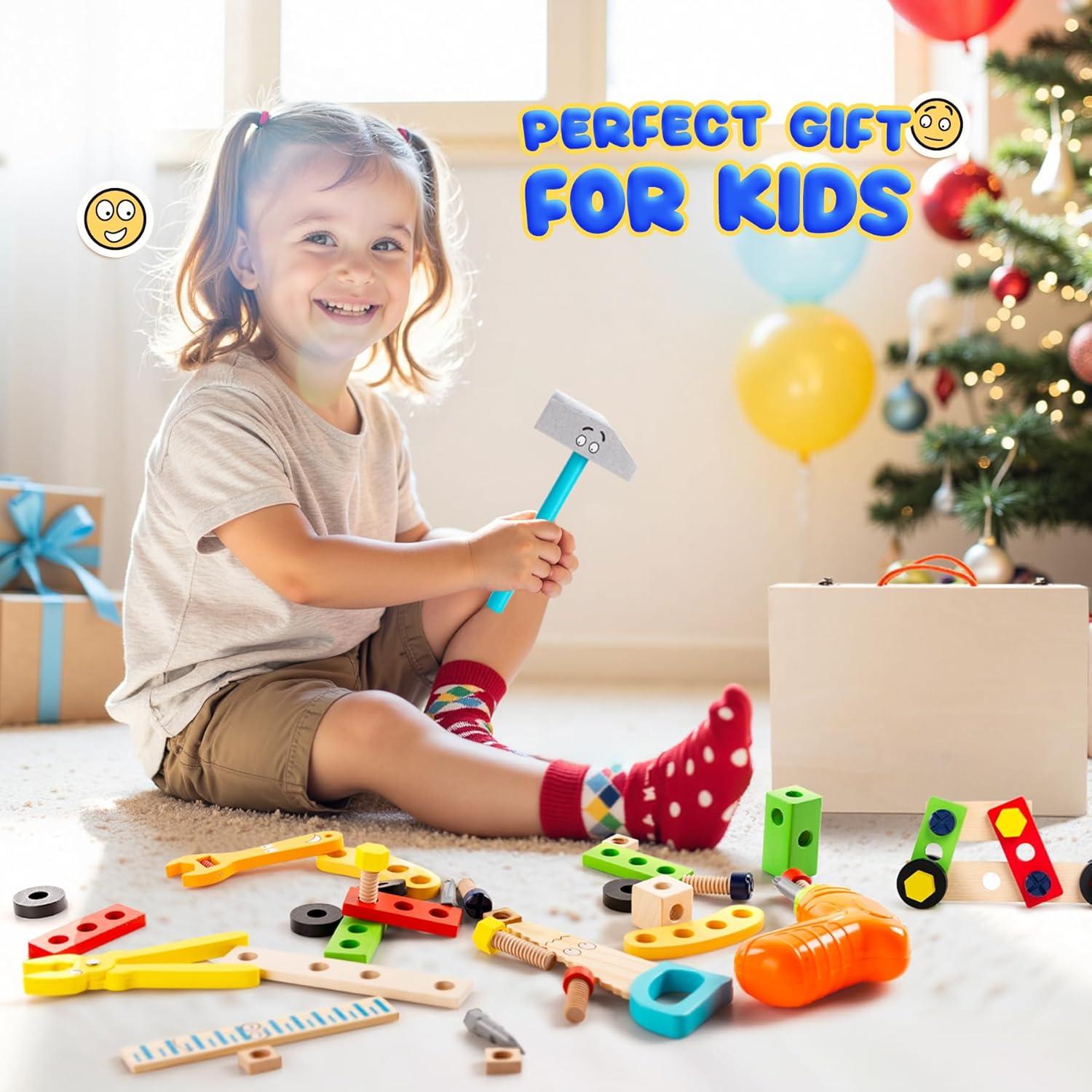 Juego de Herramientas de Madera Yomee para Niños 37 Piezas