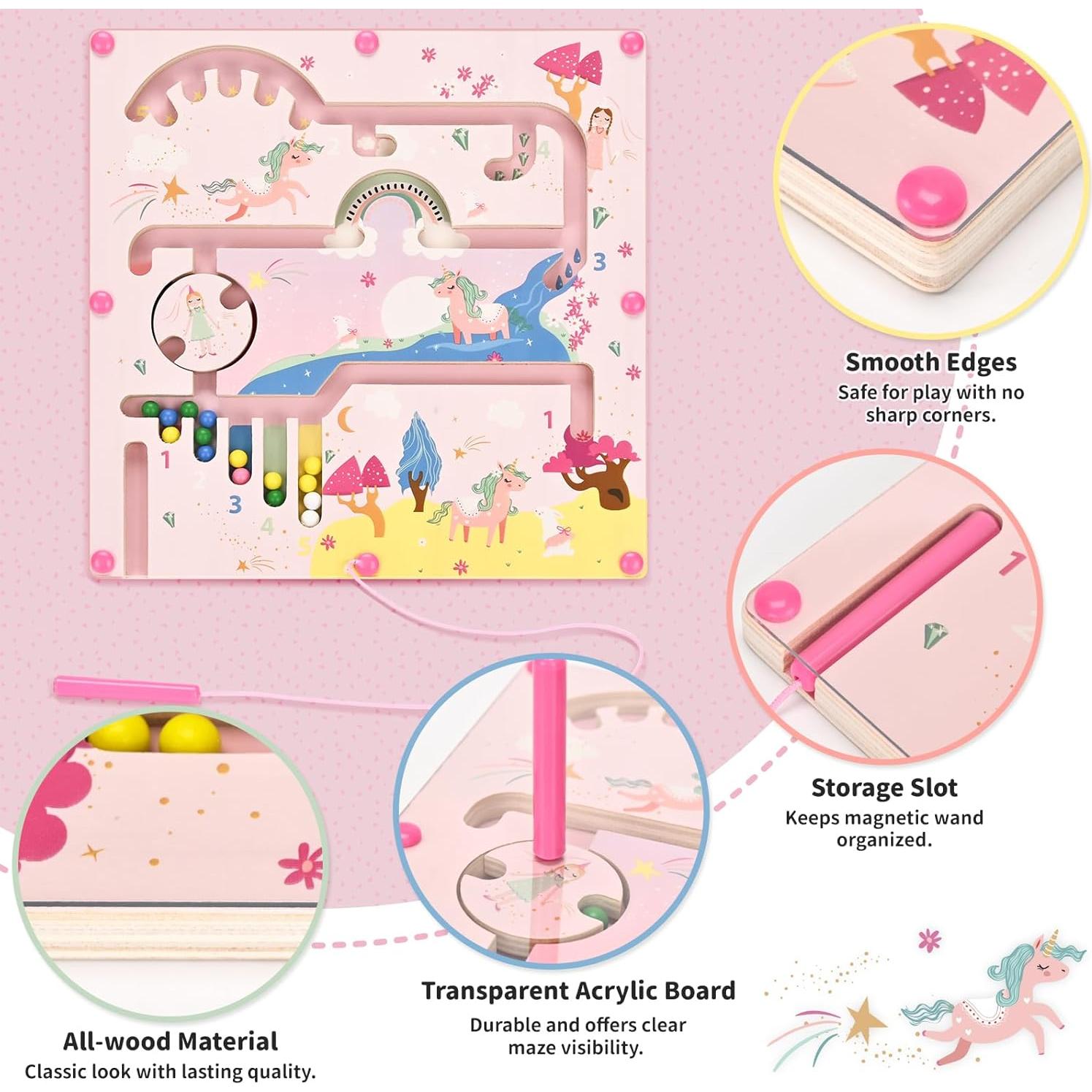 Juguete Laberinto Magnético Unicornio Yierchoo 24x24cm