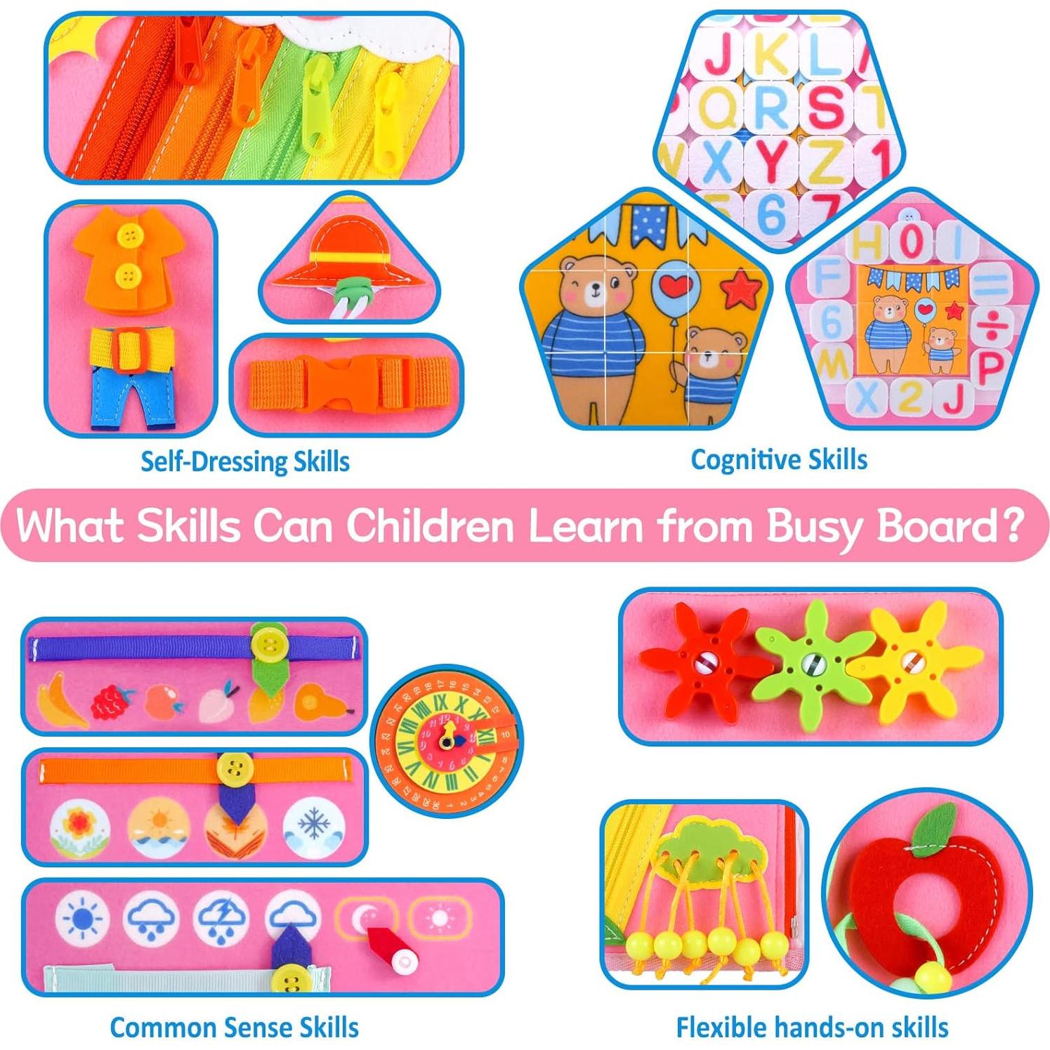 Tablero Ocupado TYRY.HU 25 en 1 Juguete Montessori Azul