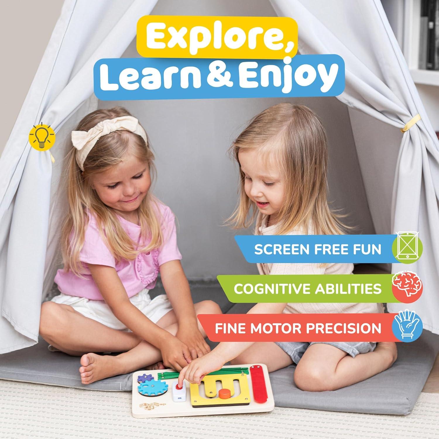 Tablero Ocupado Montessori deMoca para Bebés 1-3 Años