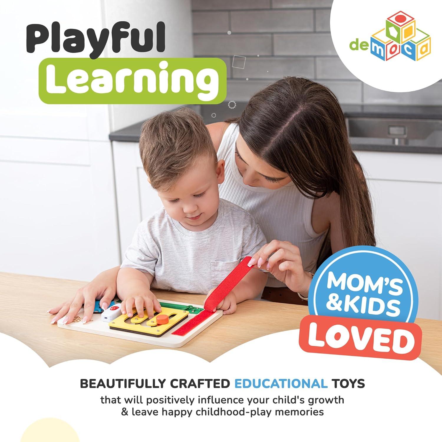 Tablero Ocupado Montessori deMoca para Bebés 1-3 Años